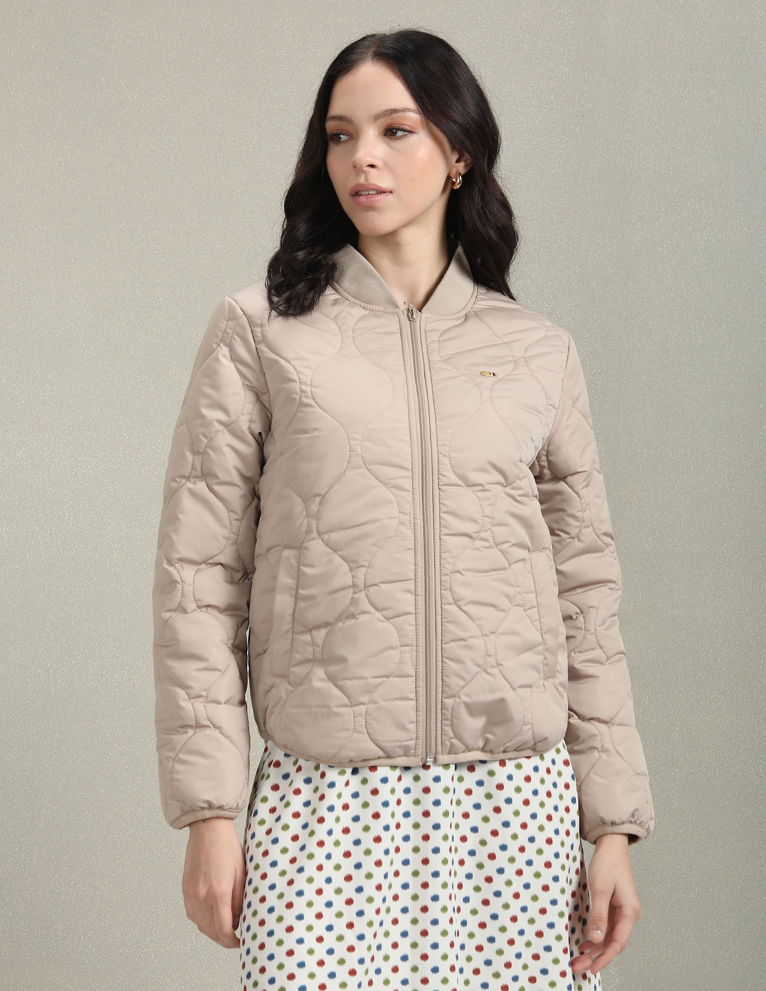 Quilted Bomber Jacket Beige - U.S. Polo Assn. India | Large