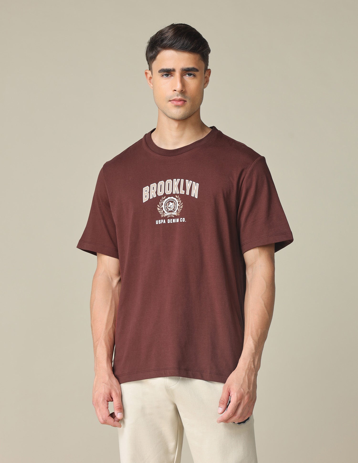Oversized Fit Typographic Printed T- Shirt Maroon - U.S. POLO ASSN. | Large