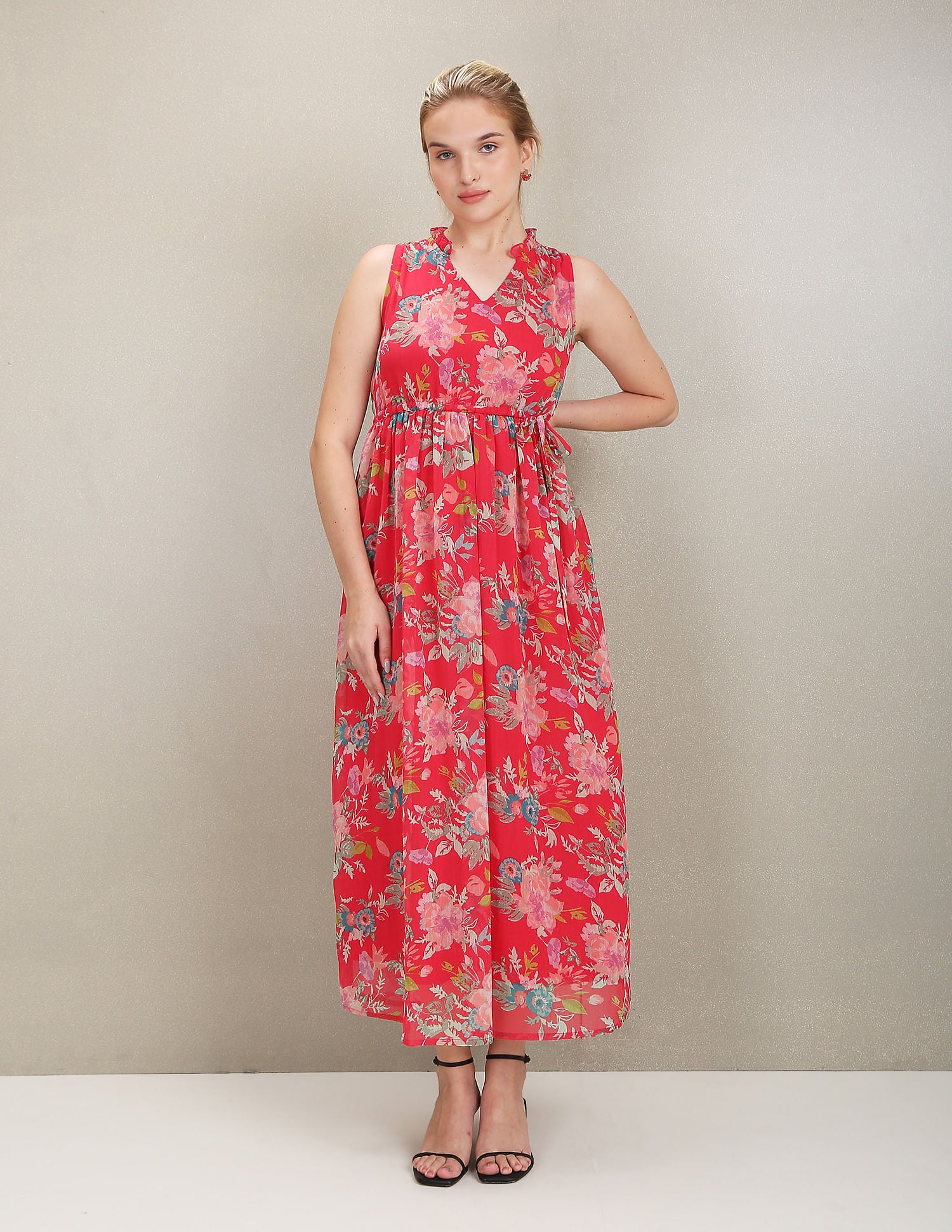 Floral Print Maxi Dress Red - U.S. Polo Assn. India | Large