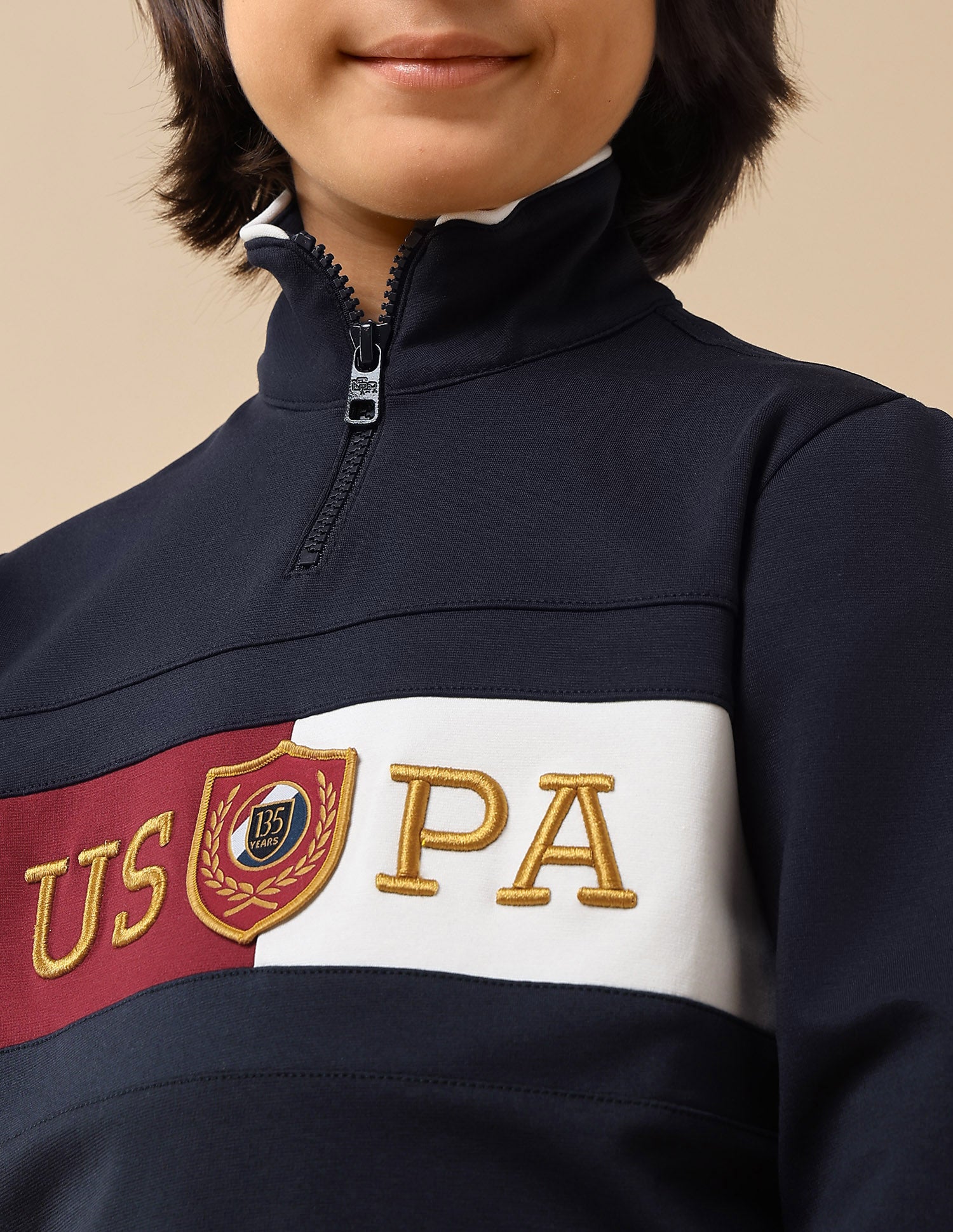 Boys Brand Embroidered Regular Fit Sweatshirt Navy - U.S. POLO ASSN. | Large