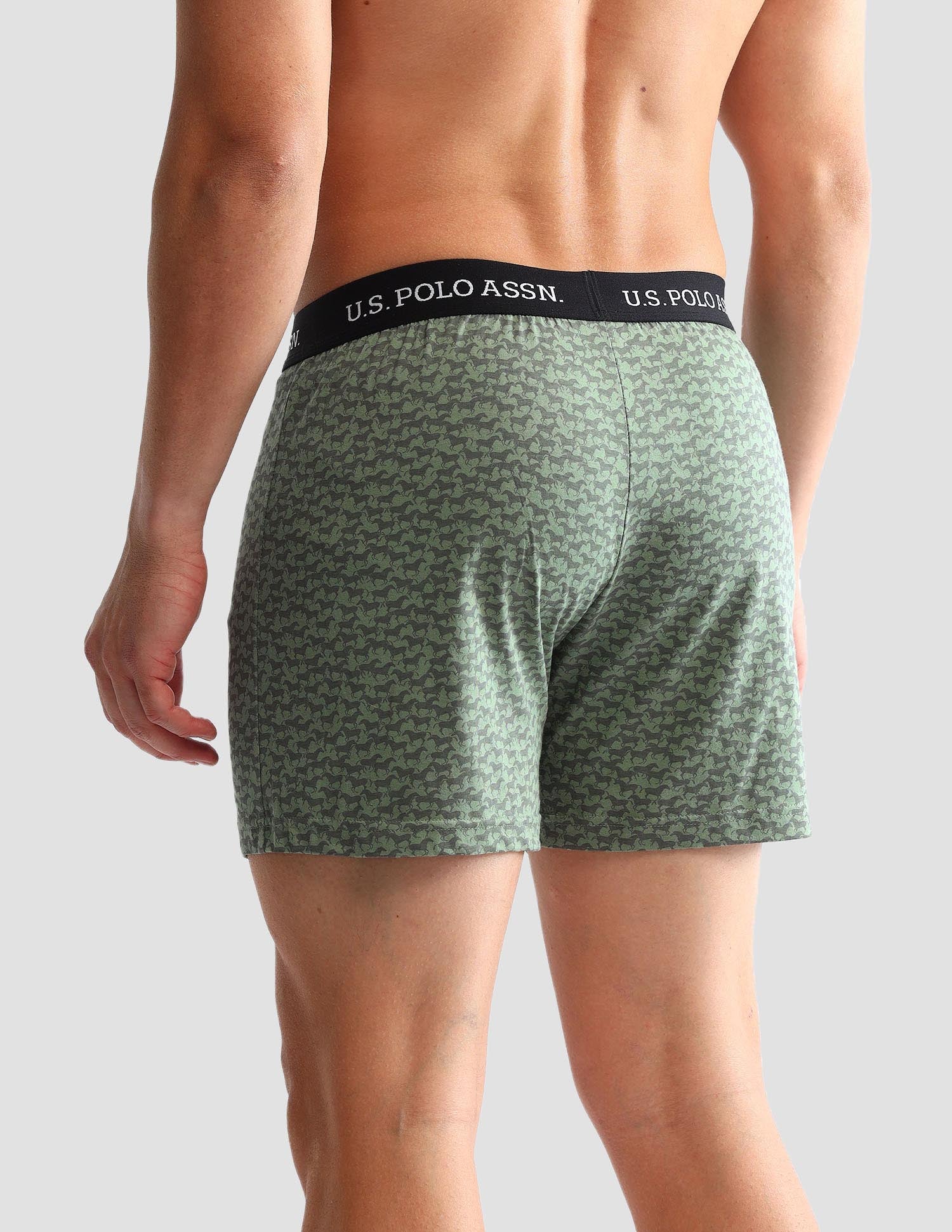 Printed Cotton OEX09 Boxers - Pack Of 2 Black and Green Bay - U.S. POLO ASSN. | Large