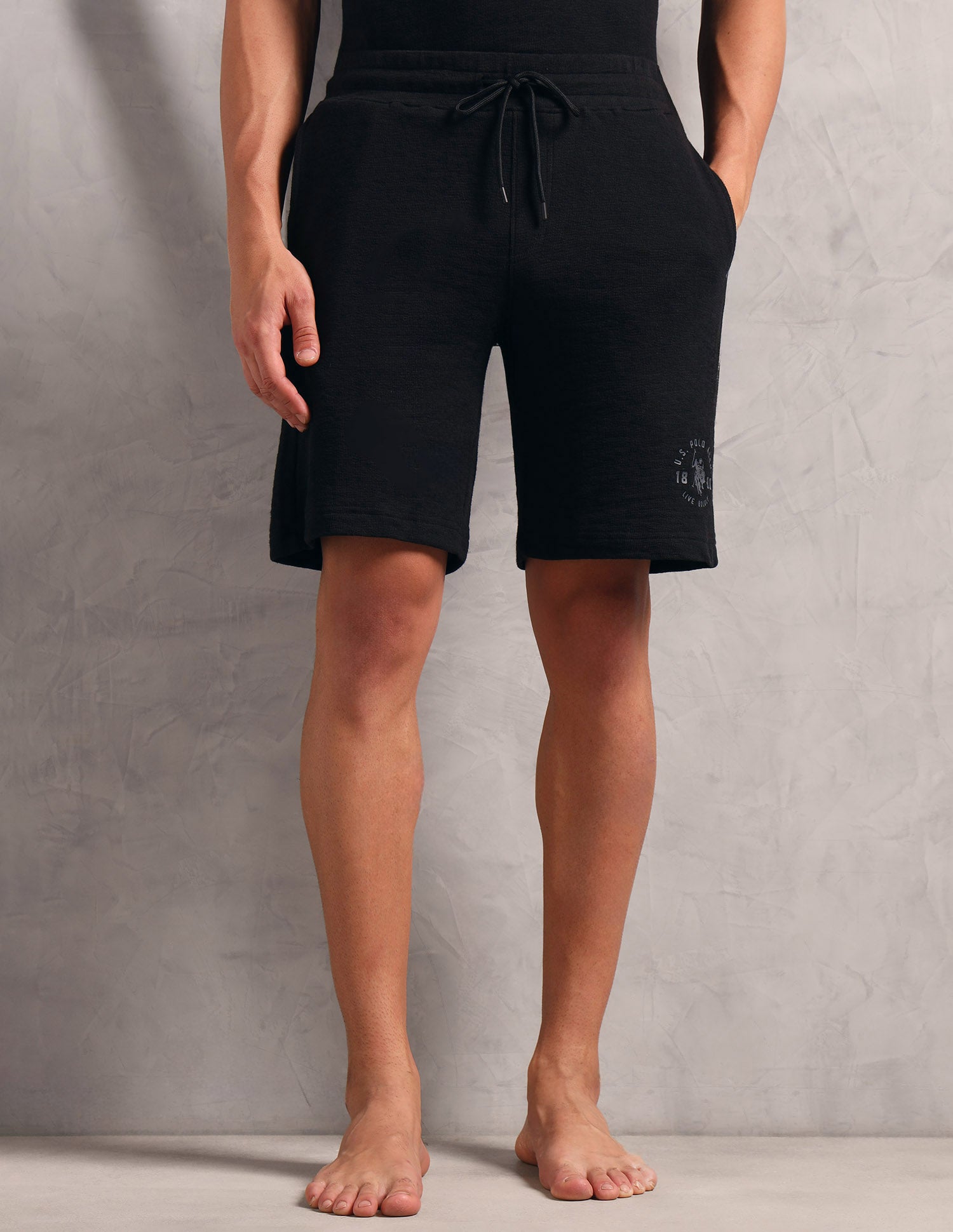 Breathable Regular Fit PS002 Lounge Shorts - Pack Of 1 Black - U.S. POLO ASSN. | Large