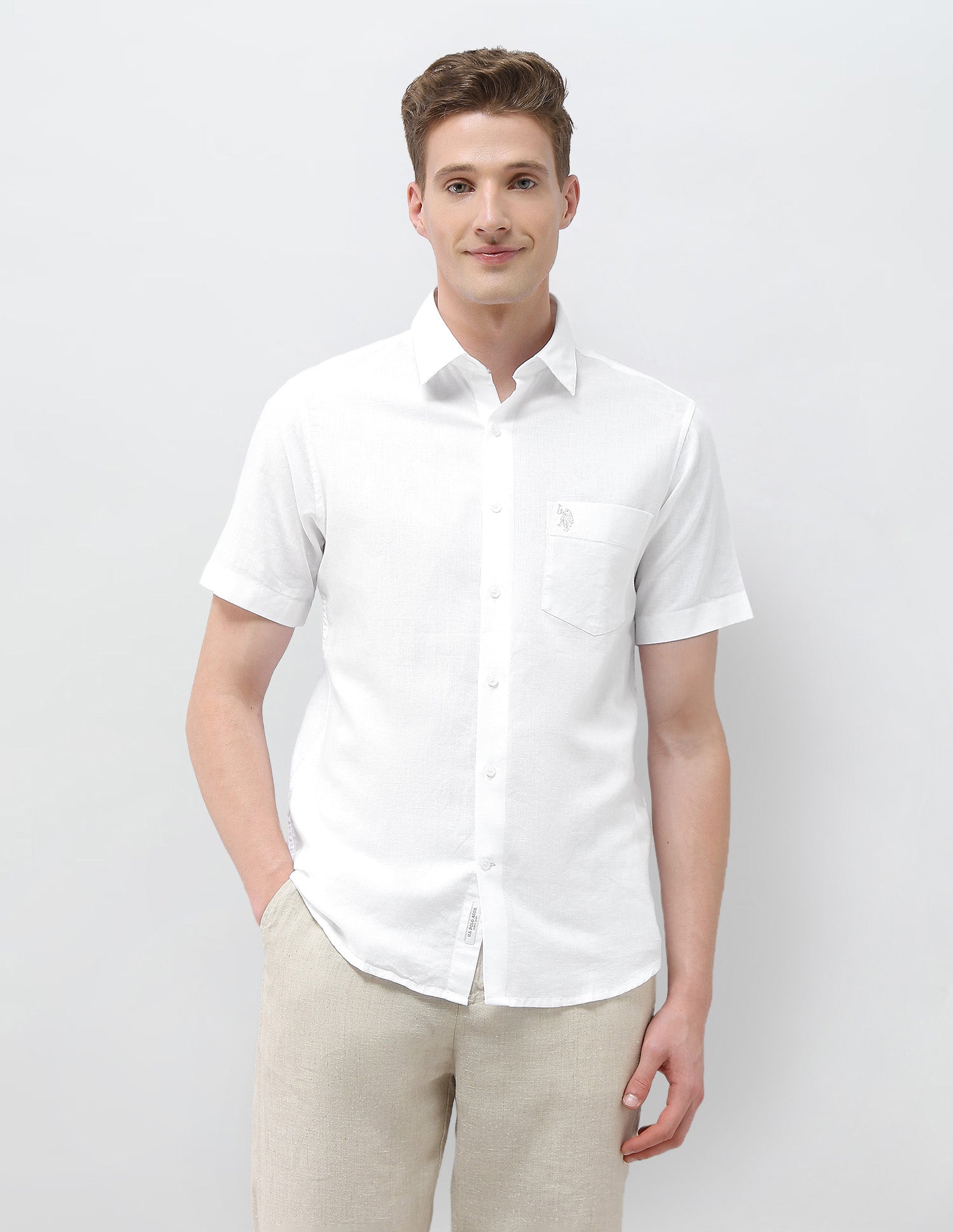 Solid Tailored Fit Shirt White - U.S. Polo Assn. India | Large