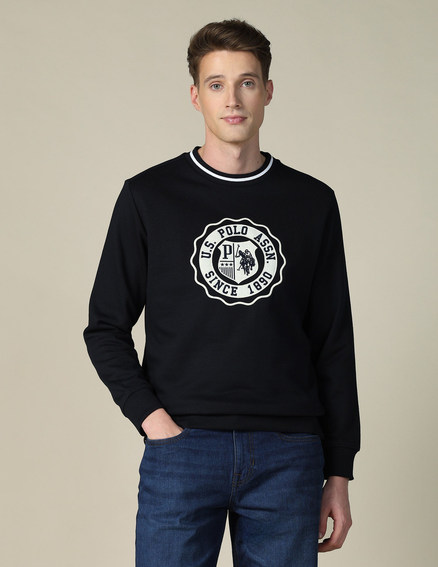 Brand Embroidered Regular Fit Sweatshirt Navy - U.S. POLO ASSN. | Large