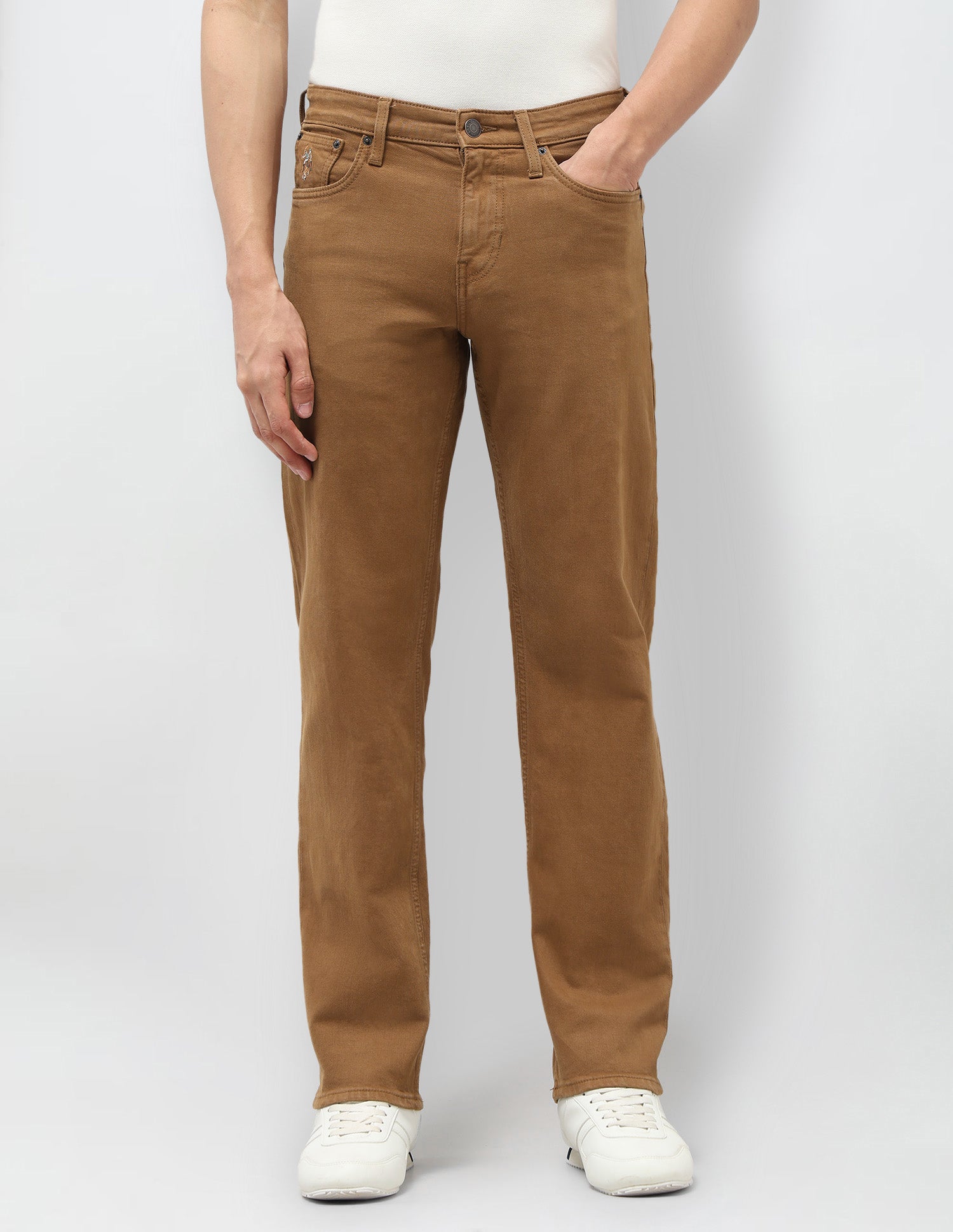 Shawn Relaxed Fit Brown Jeans Tan - U.S. POLO ASSN. | Large
