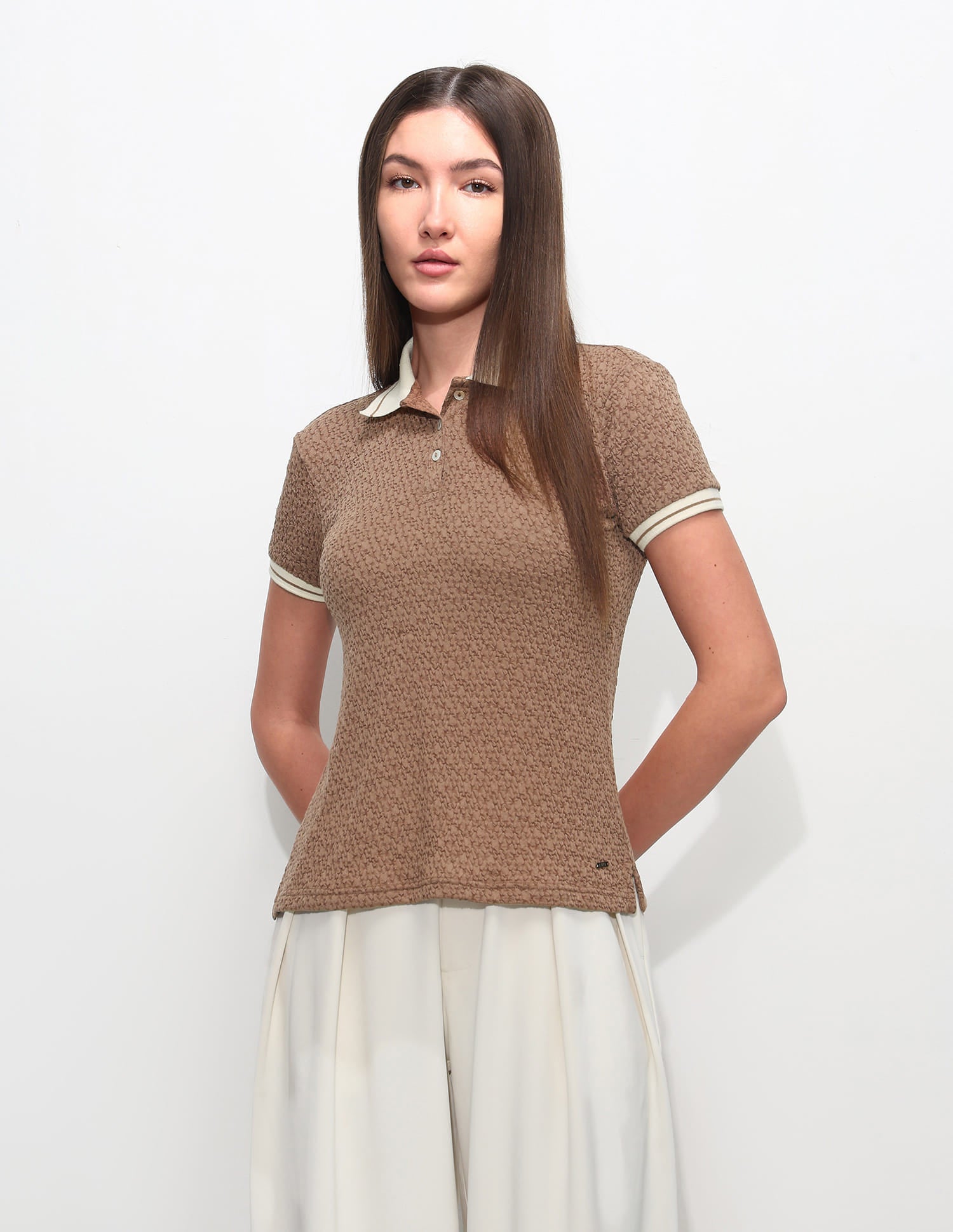 Regular Fit Textured Polo Shirt Dark Brown - U.S. Polo Assn. India | Large