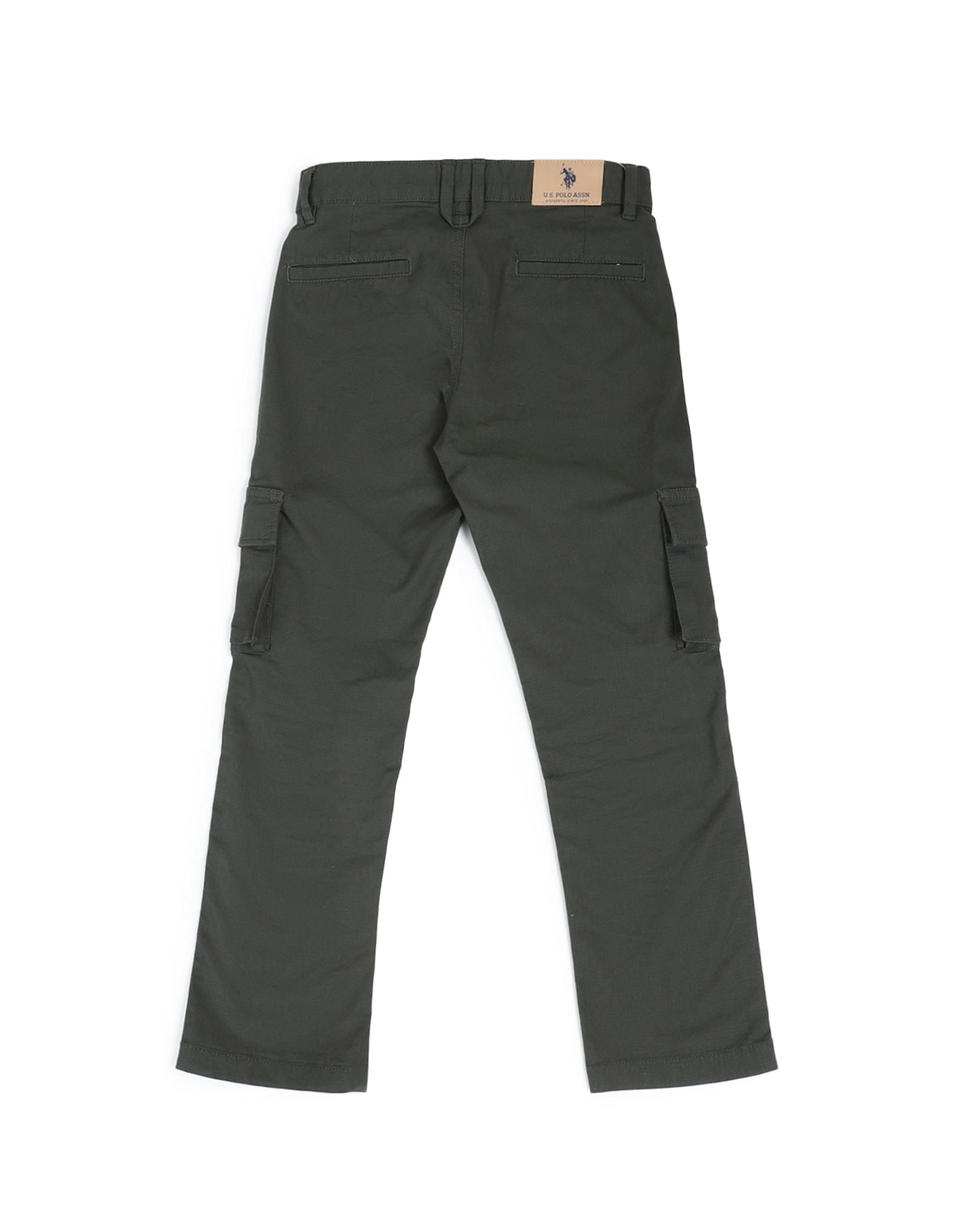 Boys Mid Rise Relaxed Fit Trousers Olive - U.S. POLO ASSN. | Large