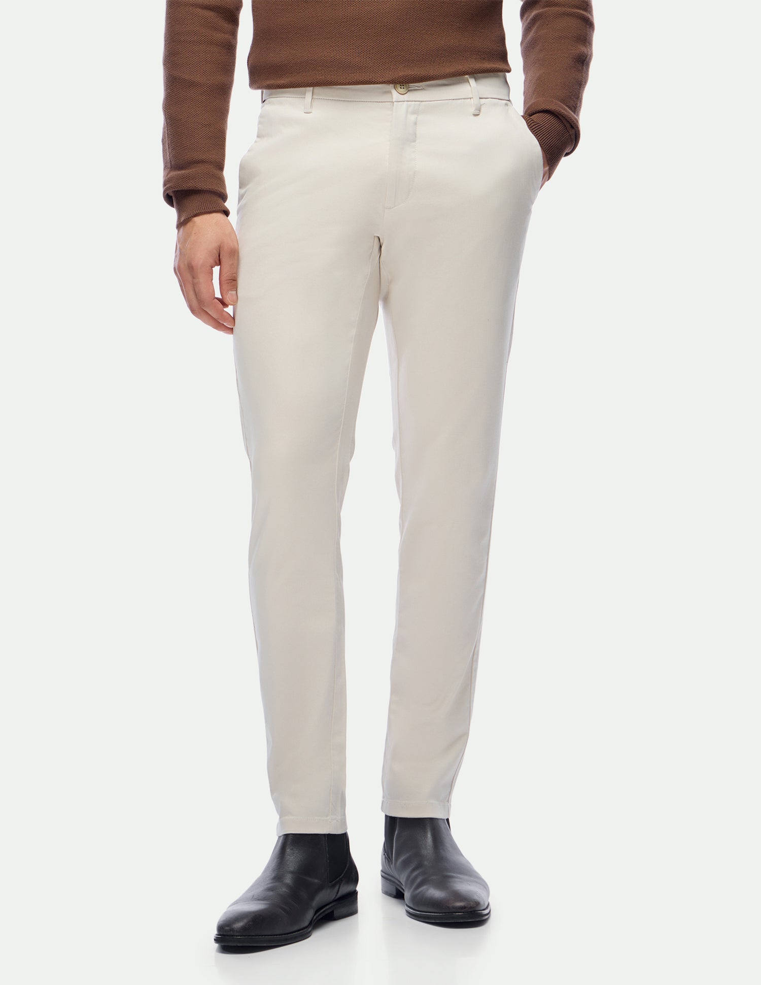 Mid Rise Austin Trim Regular Fit Trousers Ecru - U.S. Polo Assn. India | Large