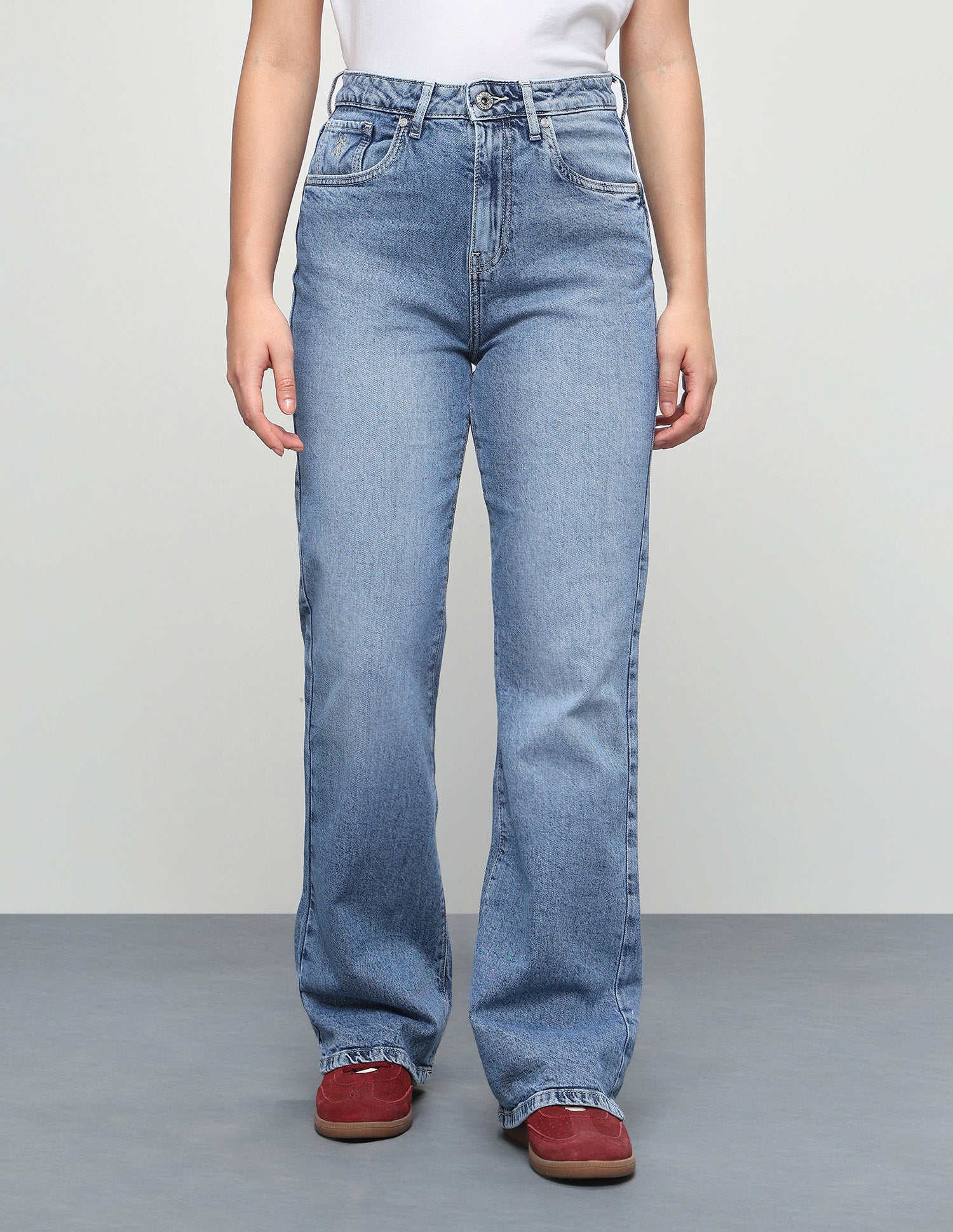 High Rise Bootcut Fit Jeans Light Blue - U.S. Polo Assn. India | Large