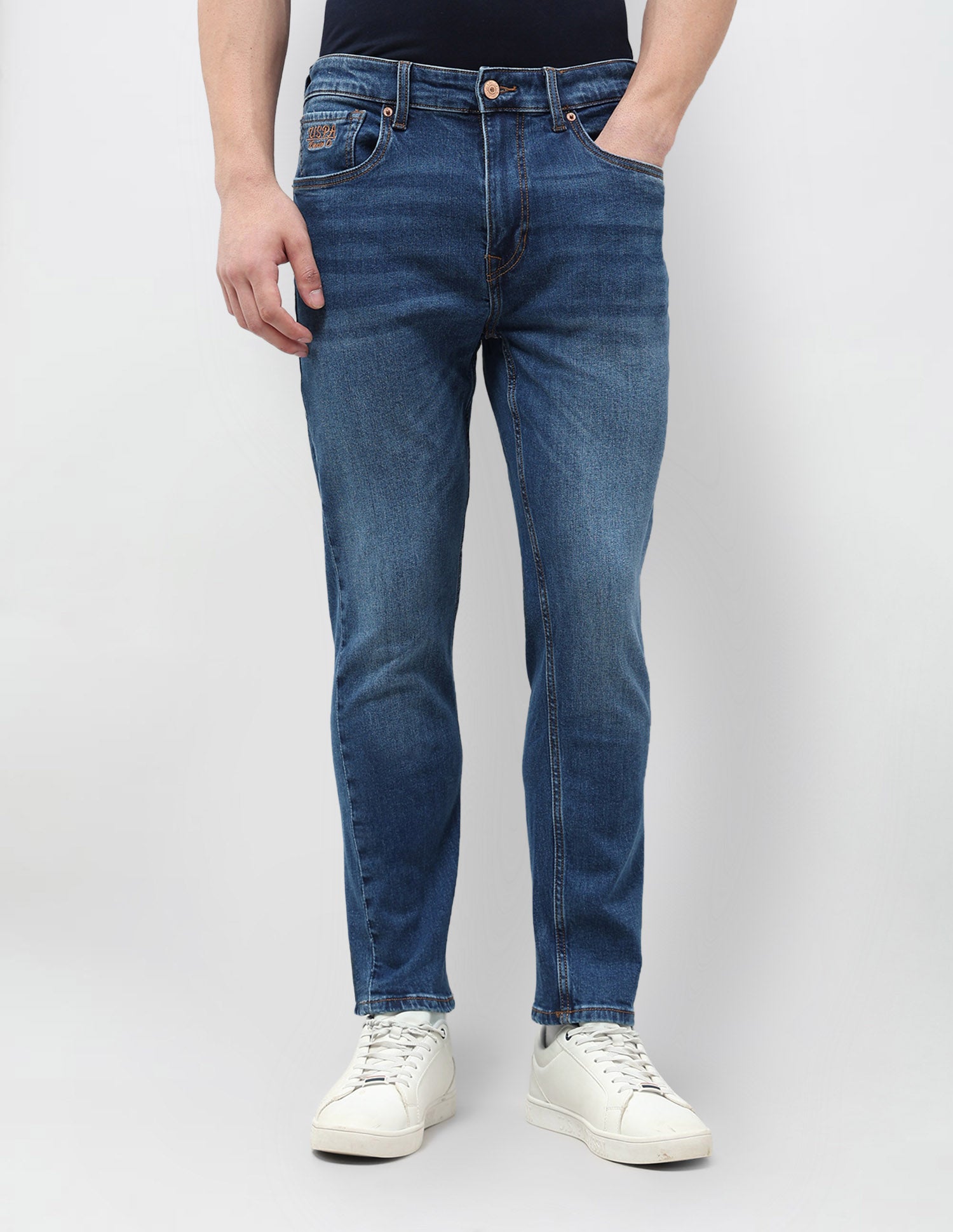 Cole Comfort Cropped Fit Blue Jeans Indigo - U.S. POLO ASSN. | Large