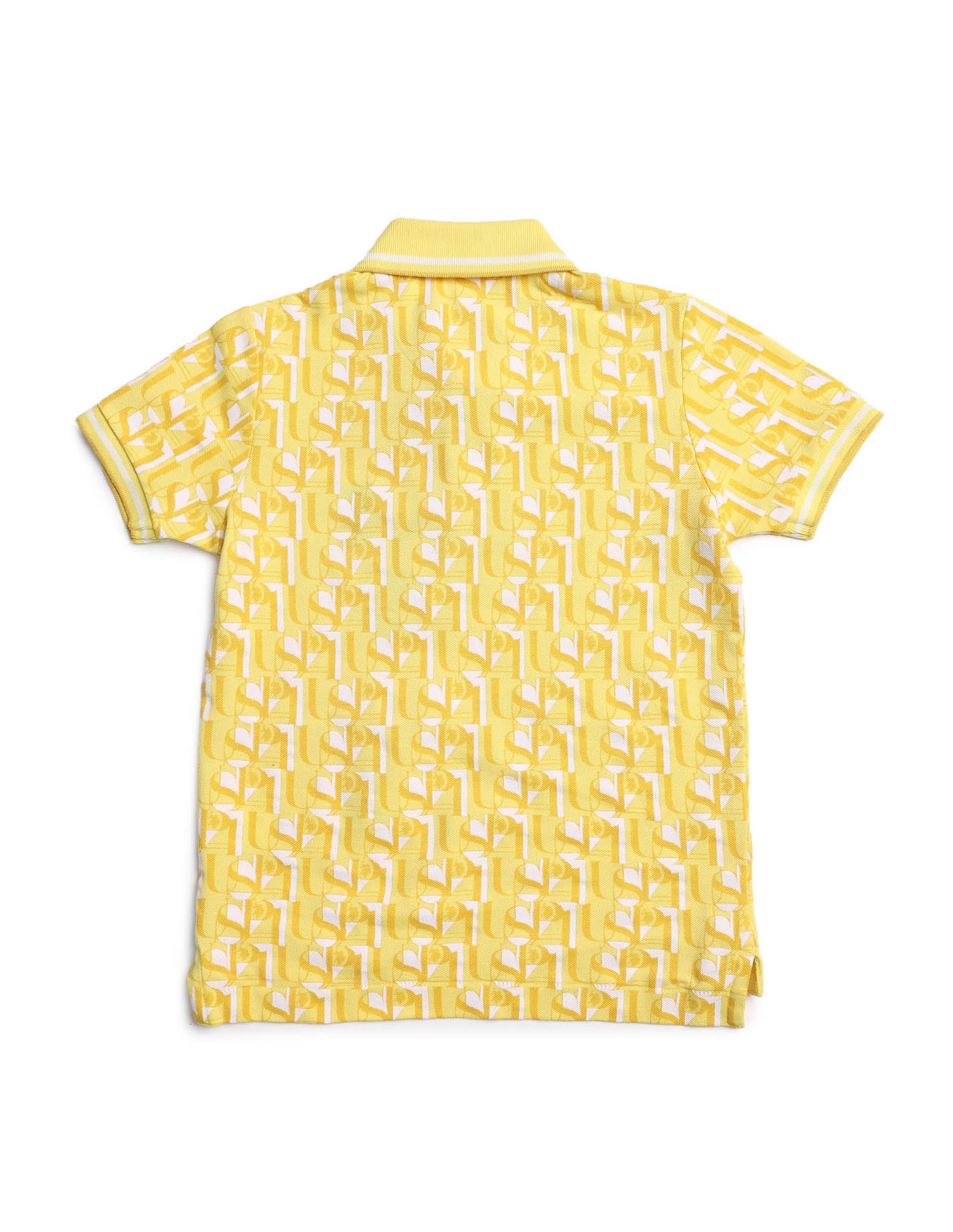Boys All Over Printed Regular Fit Polo Shirt Light Yellow - U.S. Polo Assn. India | Large