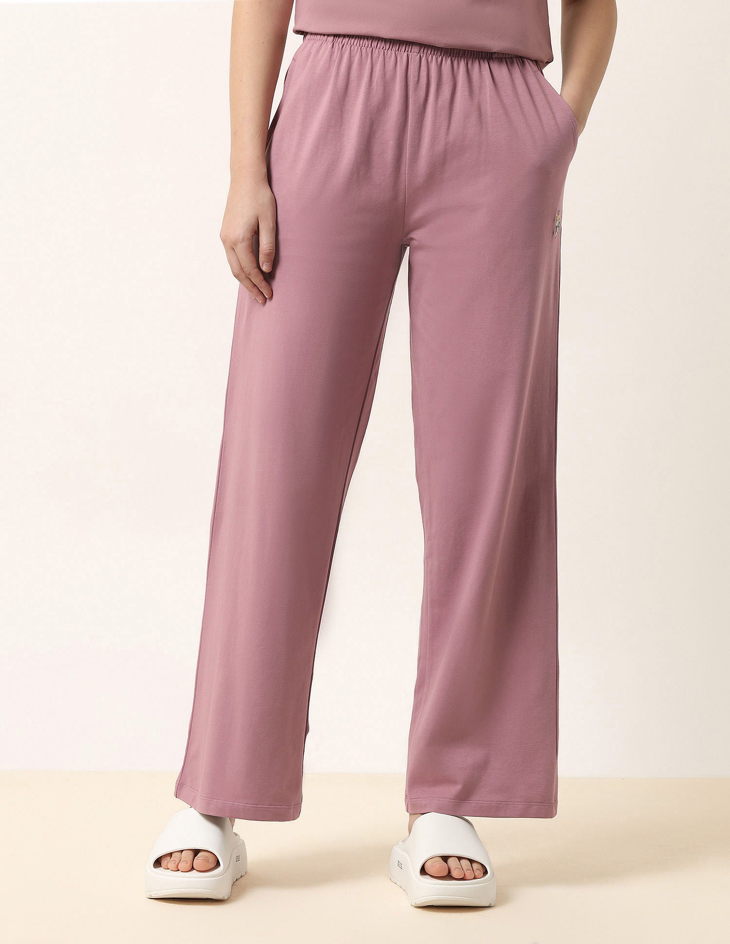 High-Rise Wide Leg Lounge Pants Purple - U.S. POLO ASSN. | Large