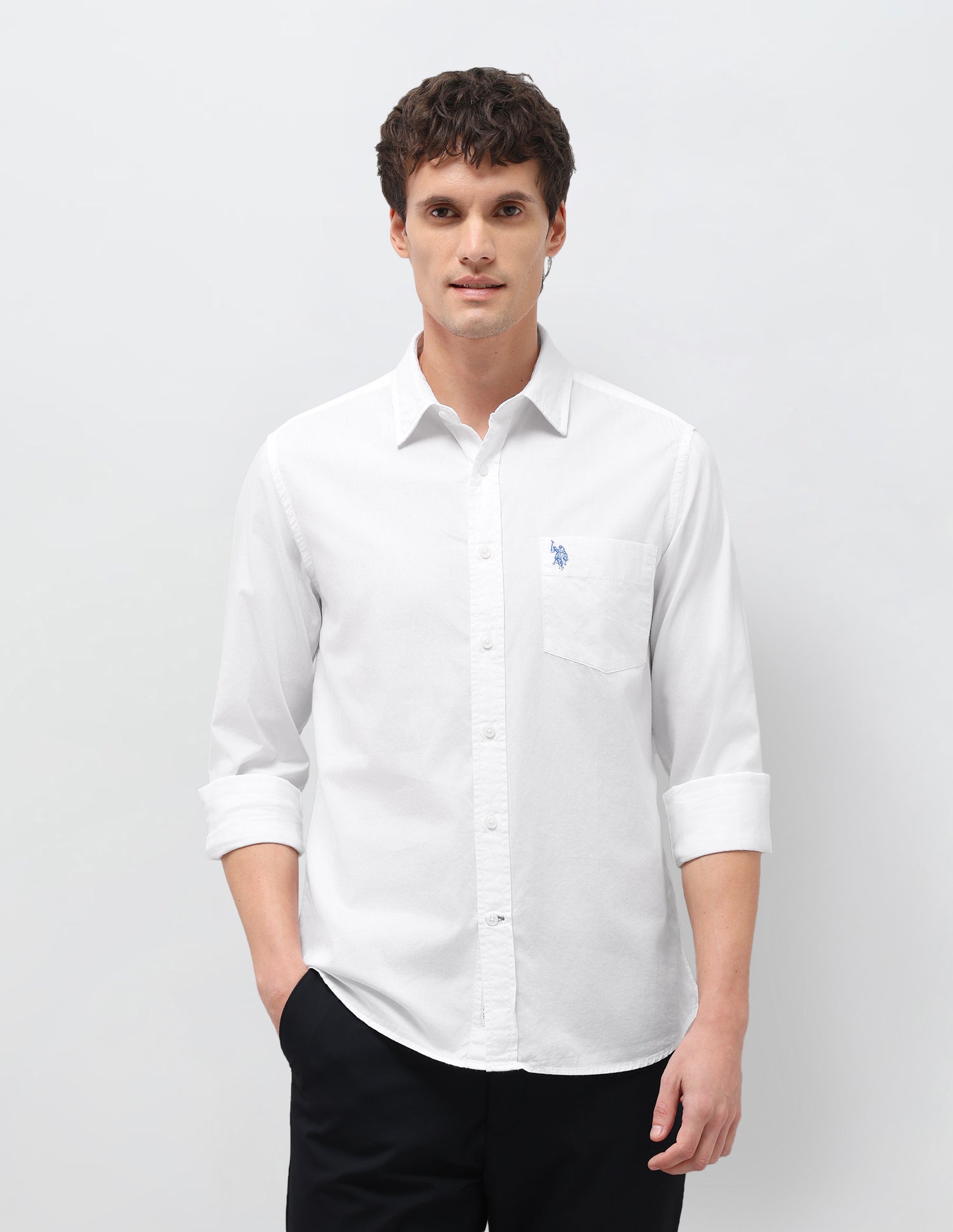 Twill Solid Shirt White - U.S. Polo Assn. India | Large