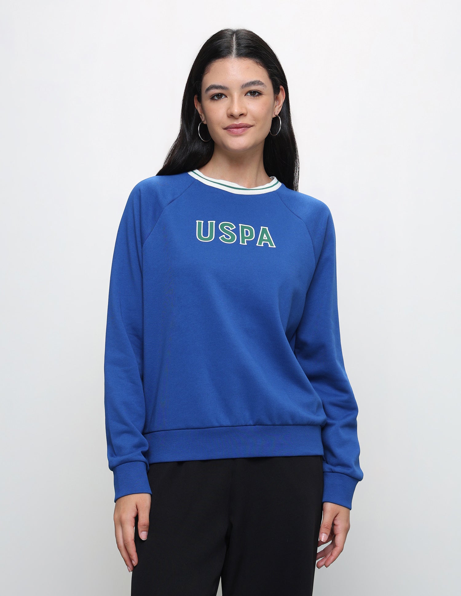 Brand Printed Regular Fit Sweatshirt Blue - U.S. Polo Assn. India | Large