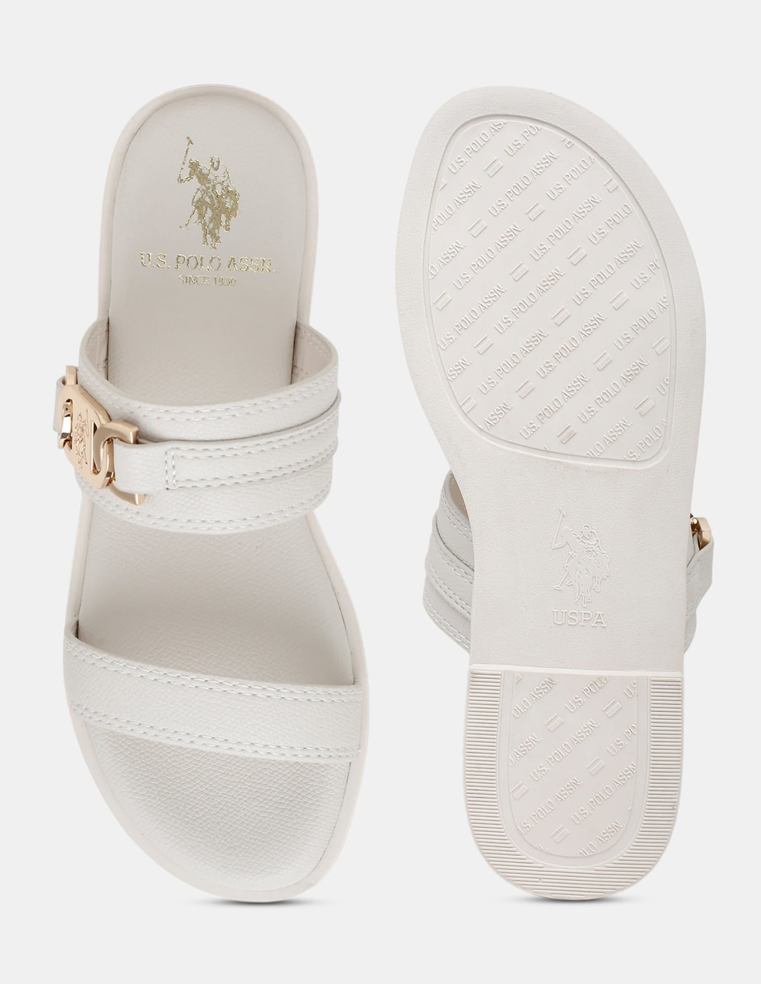 Women Lioris Open Toe Sandals Off White - U.S. Polo Assn. India | Large