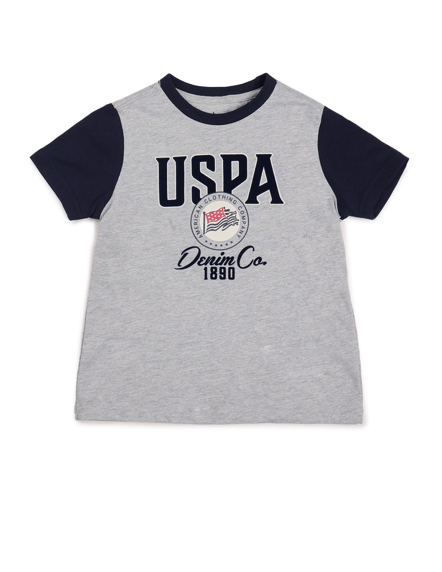 Boys Brand Printed Pure Cotton T-Shirt Light Grey - U.S. POLO ASSN. | Large