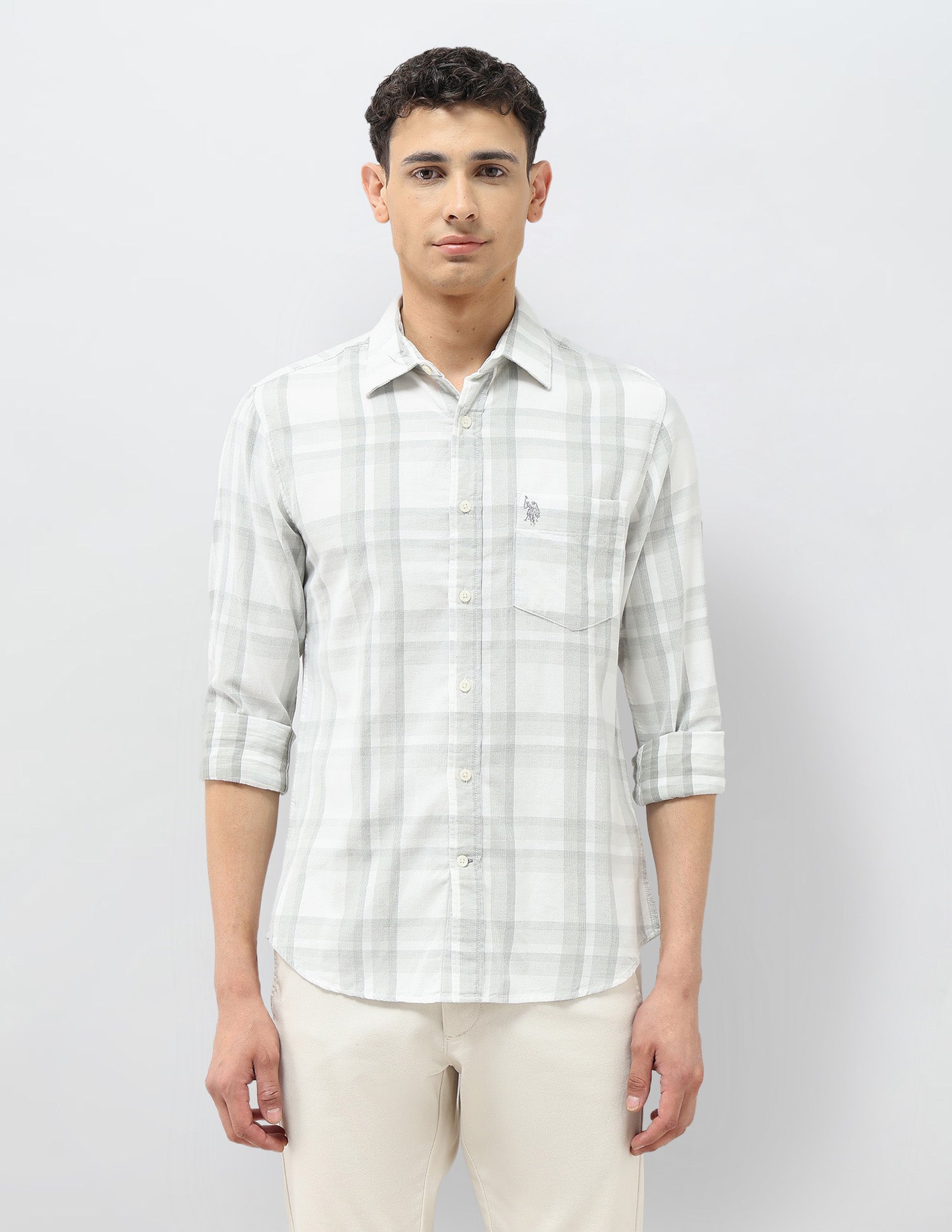 Corduroy Tailored Fit Shirt Grey - U.S. POLO ASSN. | Large