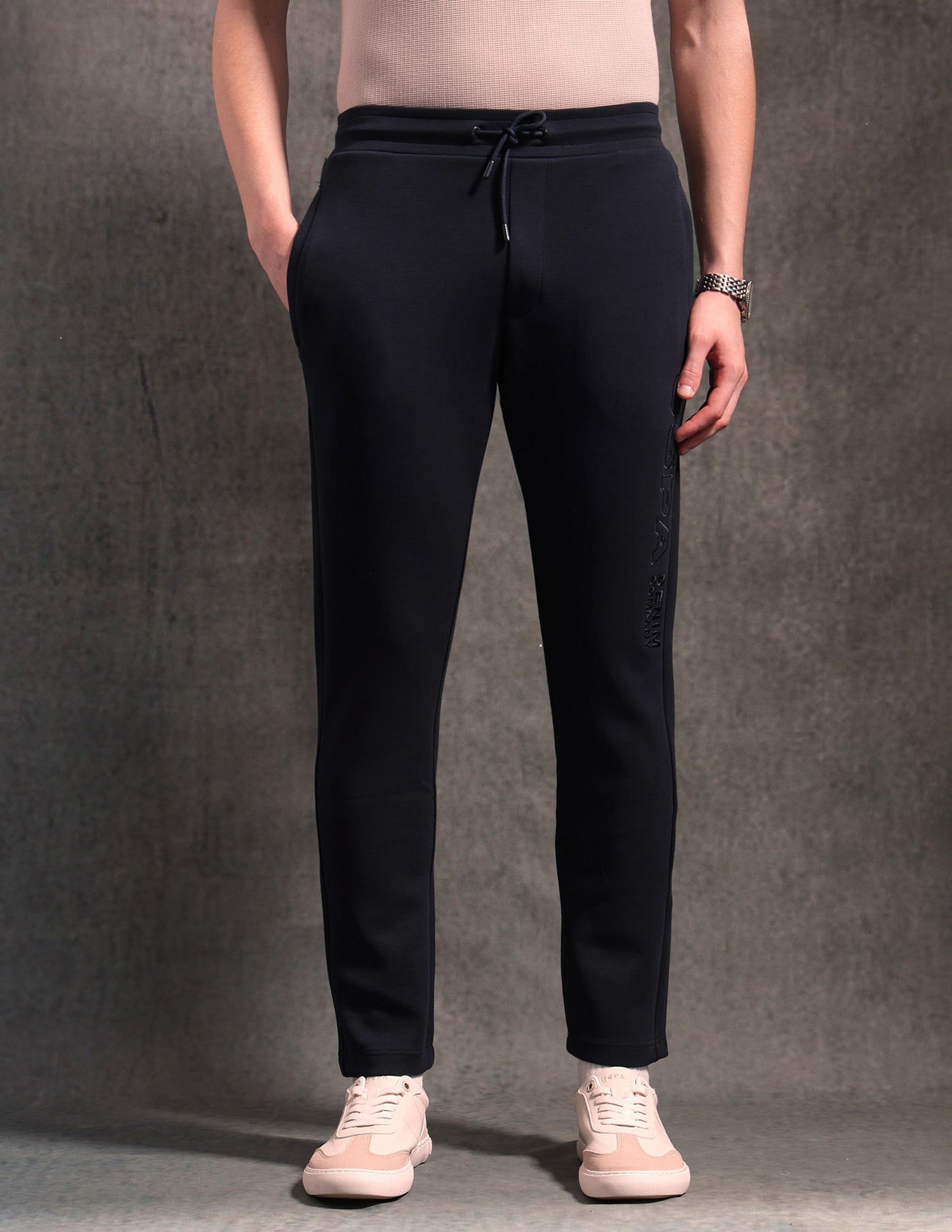 Mid Rise Black & Gold Track Pants Navy - U.S. POLO ASSN. | Large