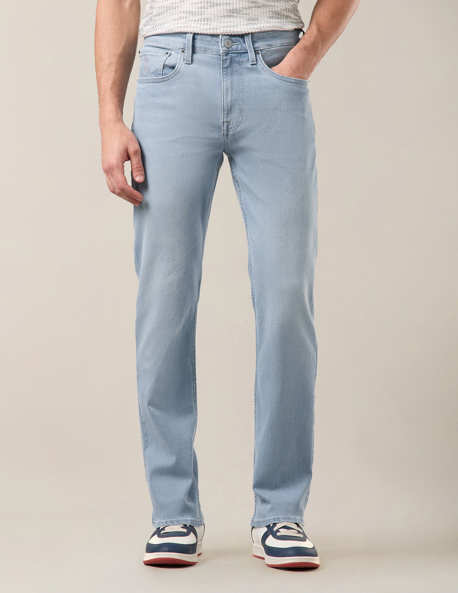Harold Slim Straight Fit Blue Jeans Light Indigo - U.S. Polo Assn. India | Large