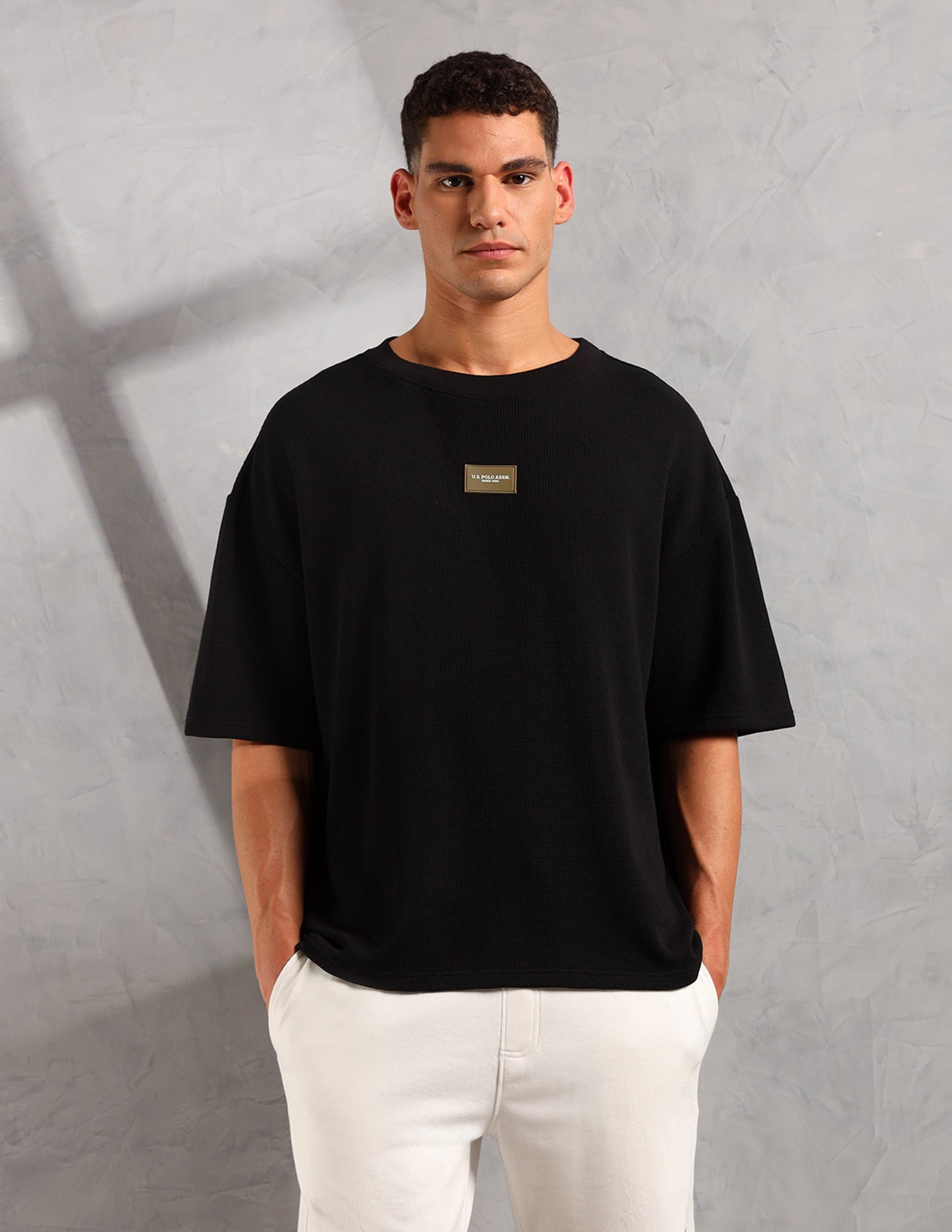 Oversized Fit Cotton PE001 Lounge T-Shirt - Pack Of 1 Black - U.S. POLO ASSN. | Large