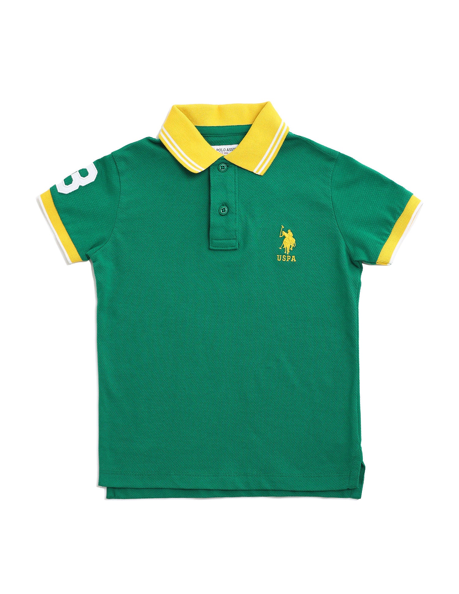 Regular fit Solid Polo Shirt Green - U.S. POLO ASSN. | Large