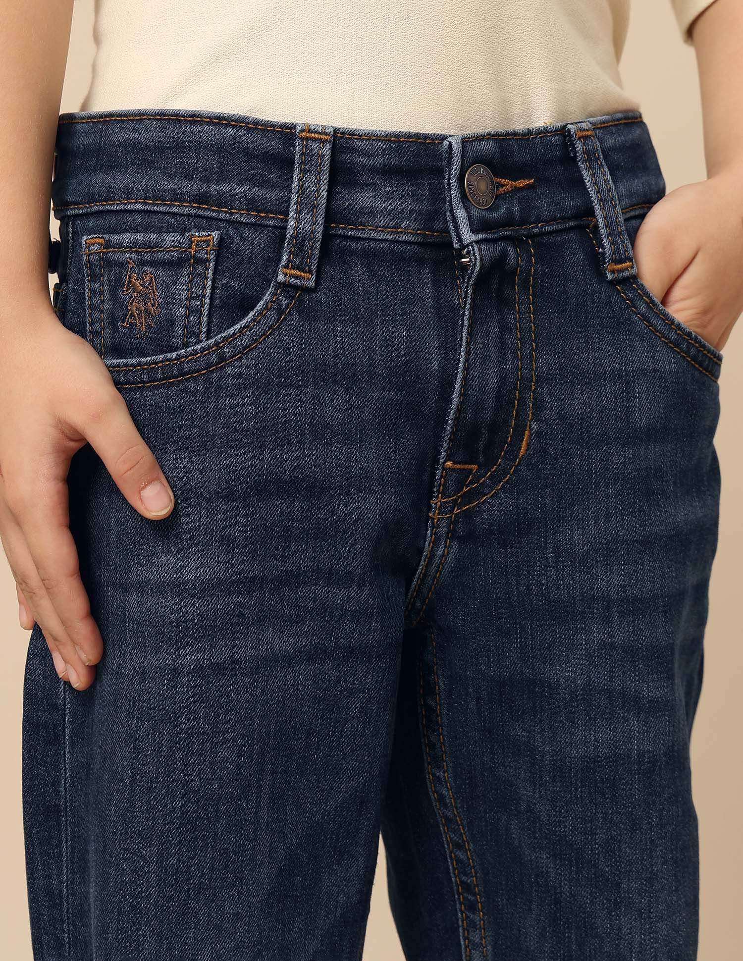 Boys Whiskered Relaxed Fit Jeans Med Blue - U.S. POLO ASSN. | Large