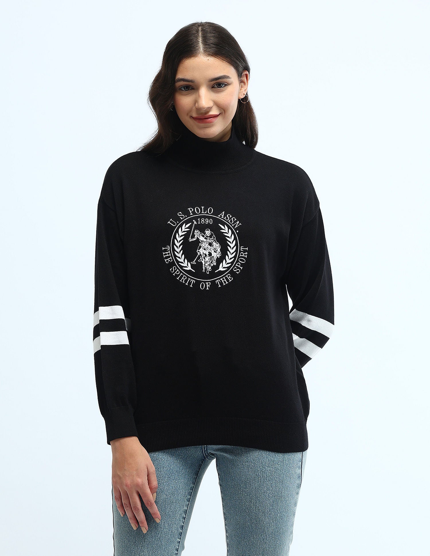 Logo Embroidered Sweater Black - U.S. Polo Assn. India | Large