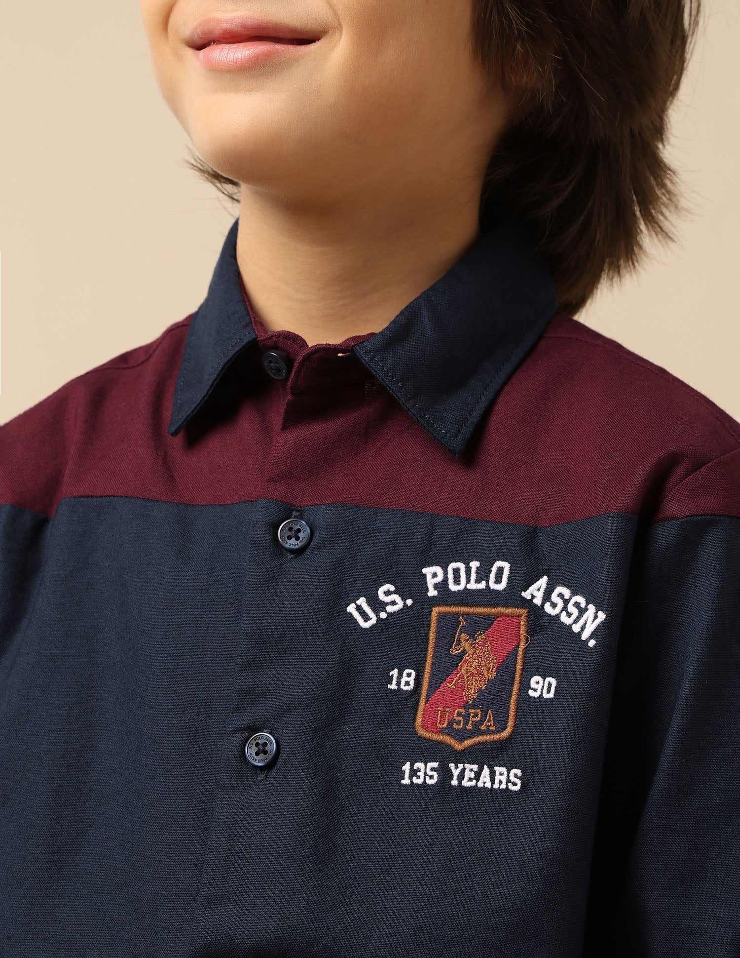Boys Colourblocked Oxford Shirt Navy - U.S. POLO ASSN. | Large