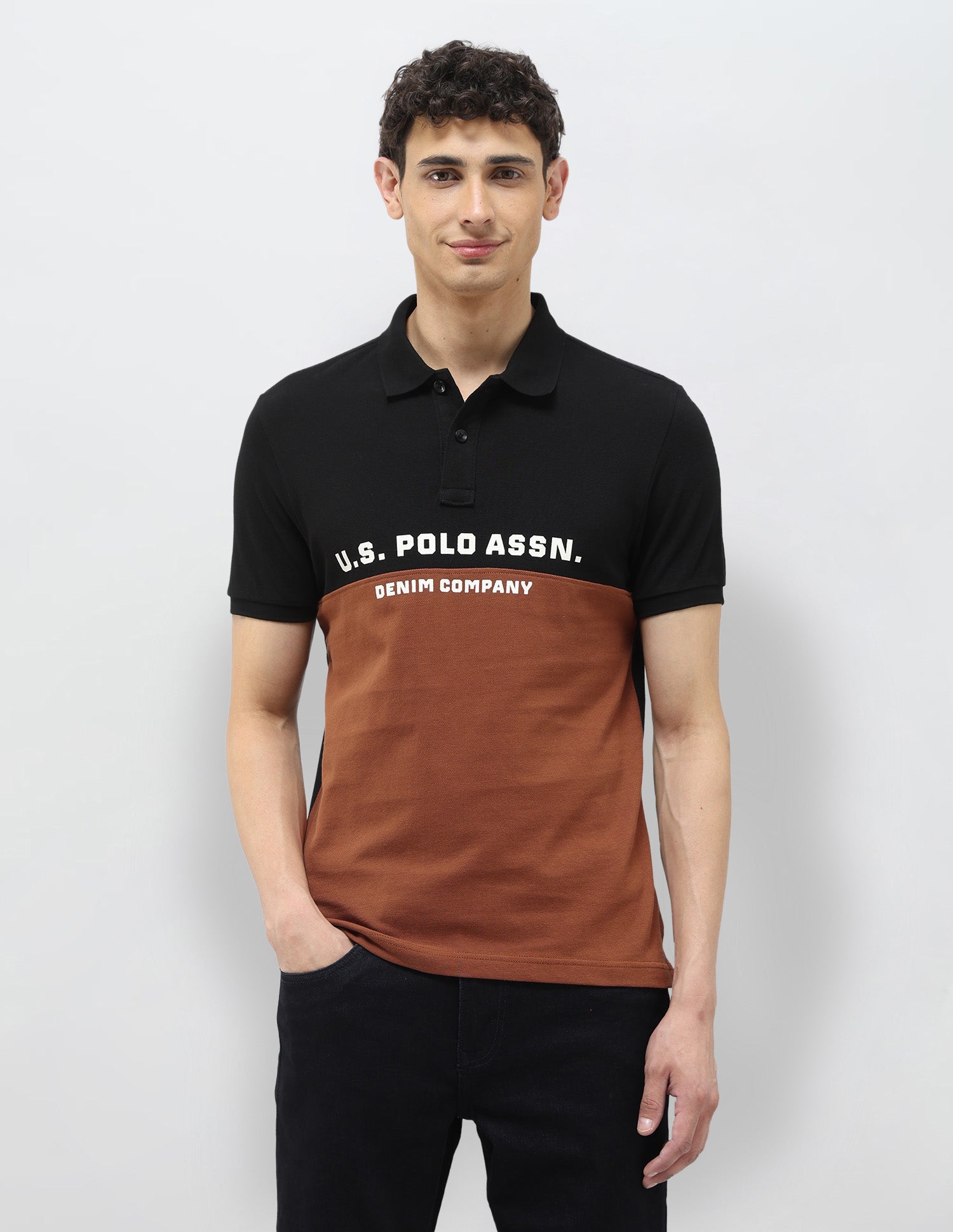 Colourblocked Muscle Fit Polo Shirt