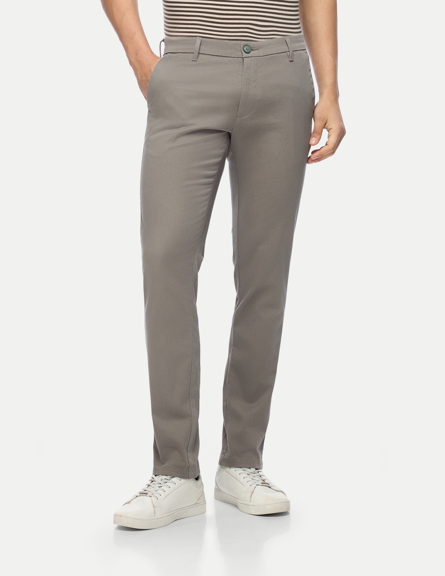 Denver Slim Fit Satin Trousers Grey - U.S. Polo Assn. India | Large