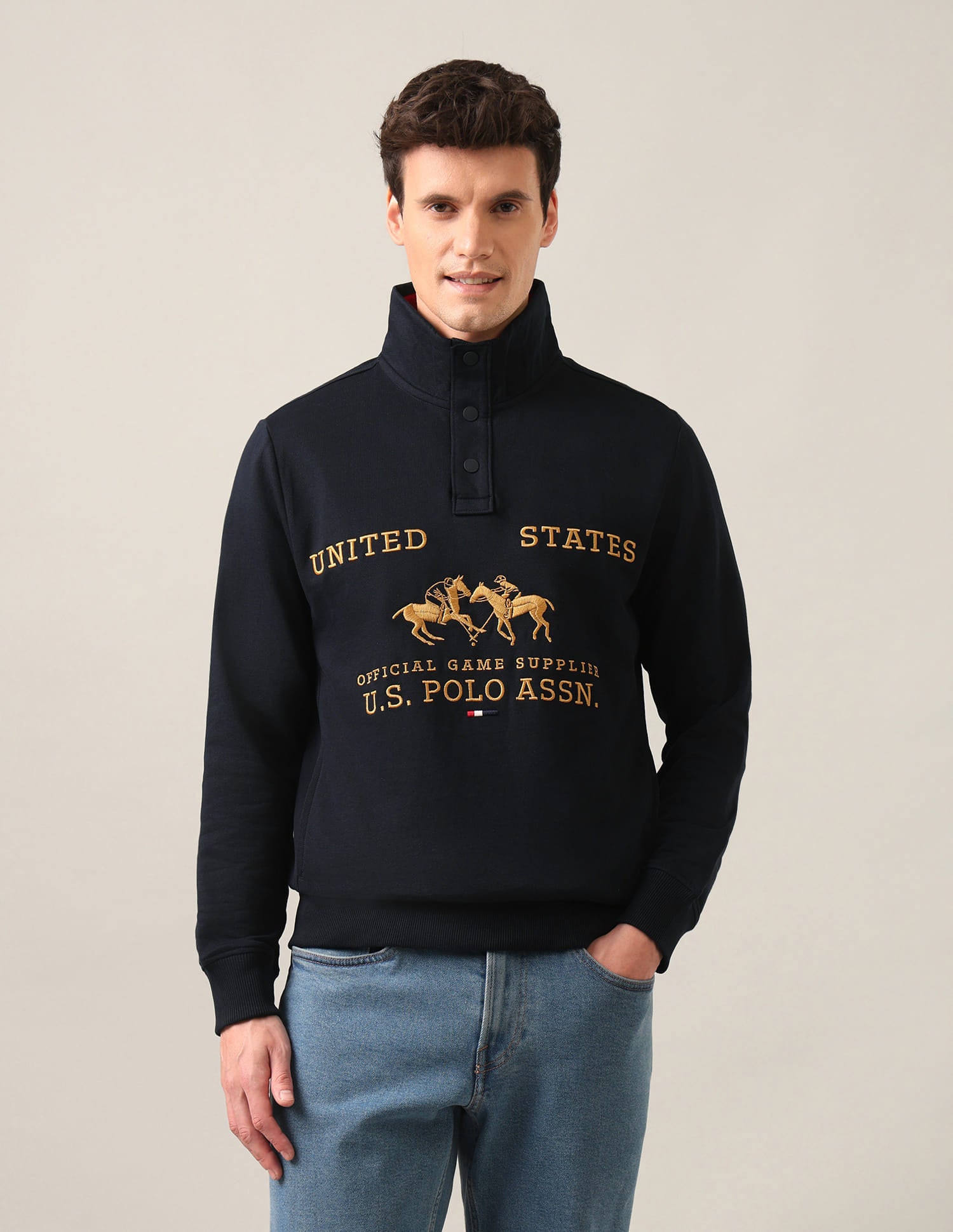 Brand Printed Sweatshirt Navy - U.S. Polo Assn. India | Large