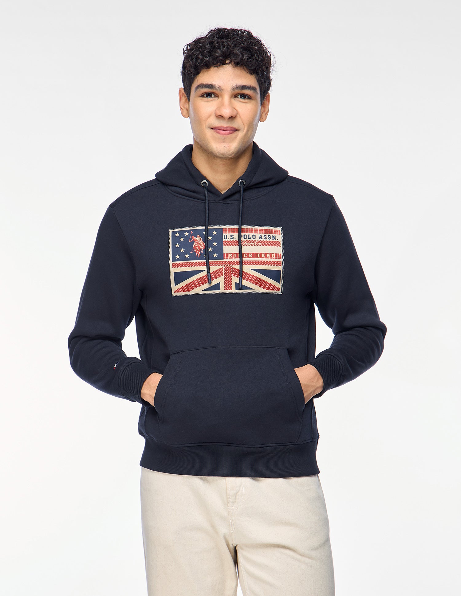 Graphic Brand Printed Regular Fit Sweatshirt Navy - U.S. Polo Assn. India | Large