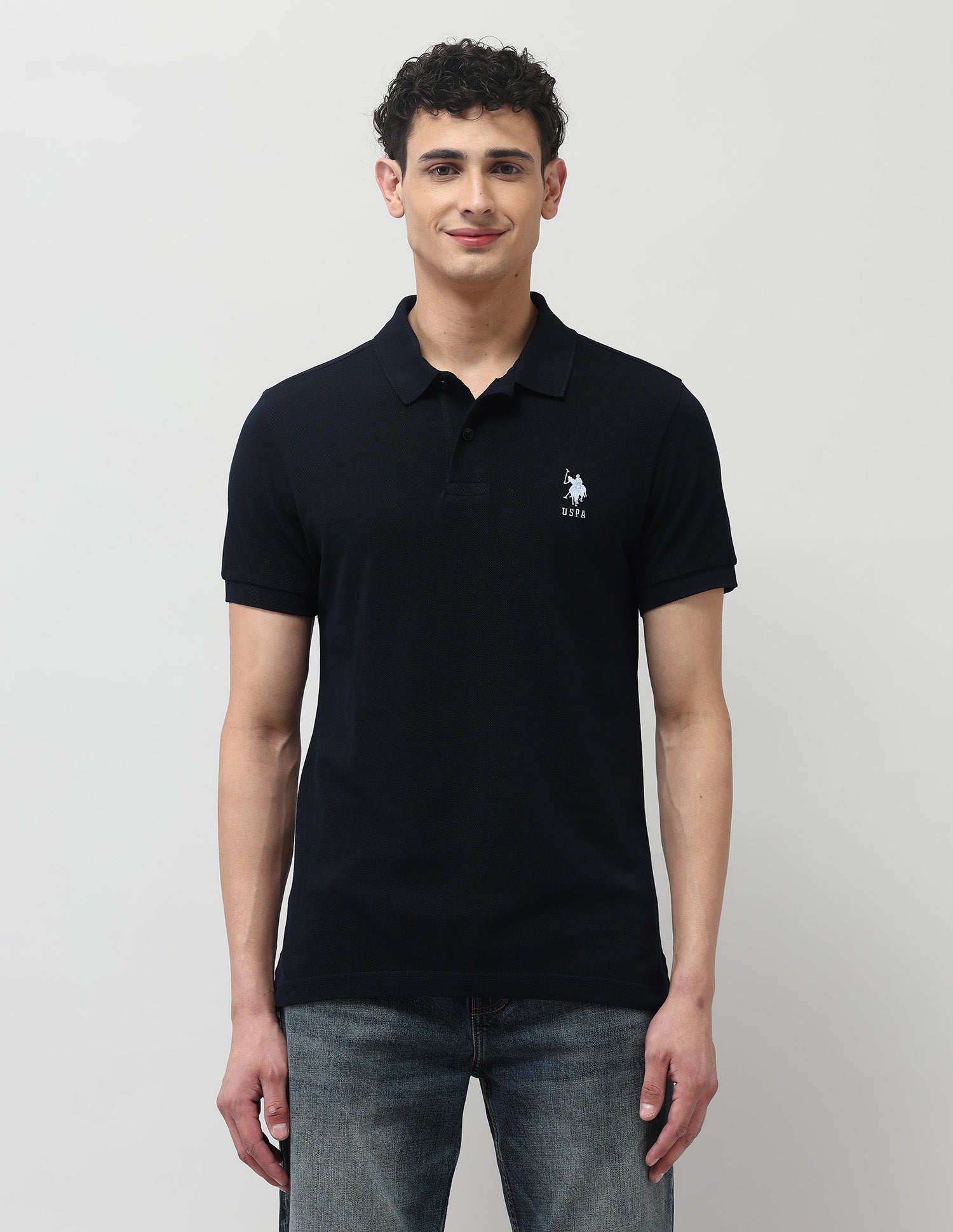 Brand Embroidered Muscle Fit Polo Shirt Navy - U.S. POLO ASSN. | Large