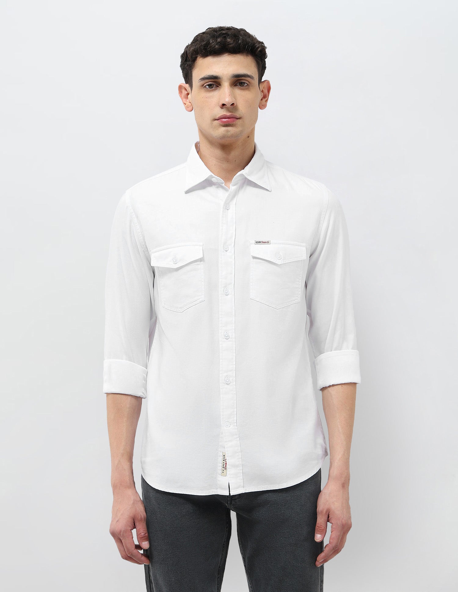 Solid Regular Fit Shirt White - U.S. Polo Assn. India | Large