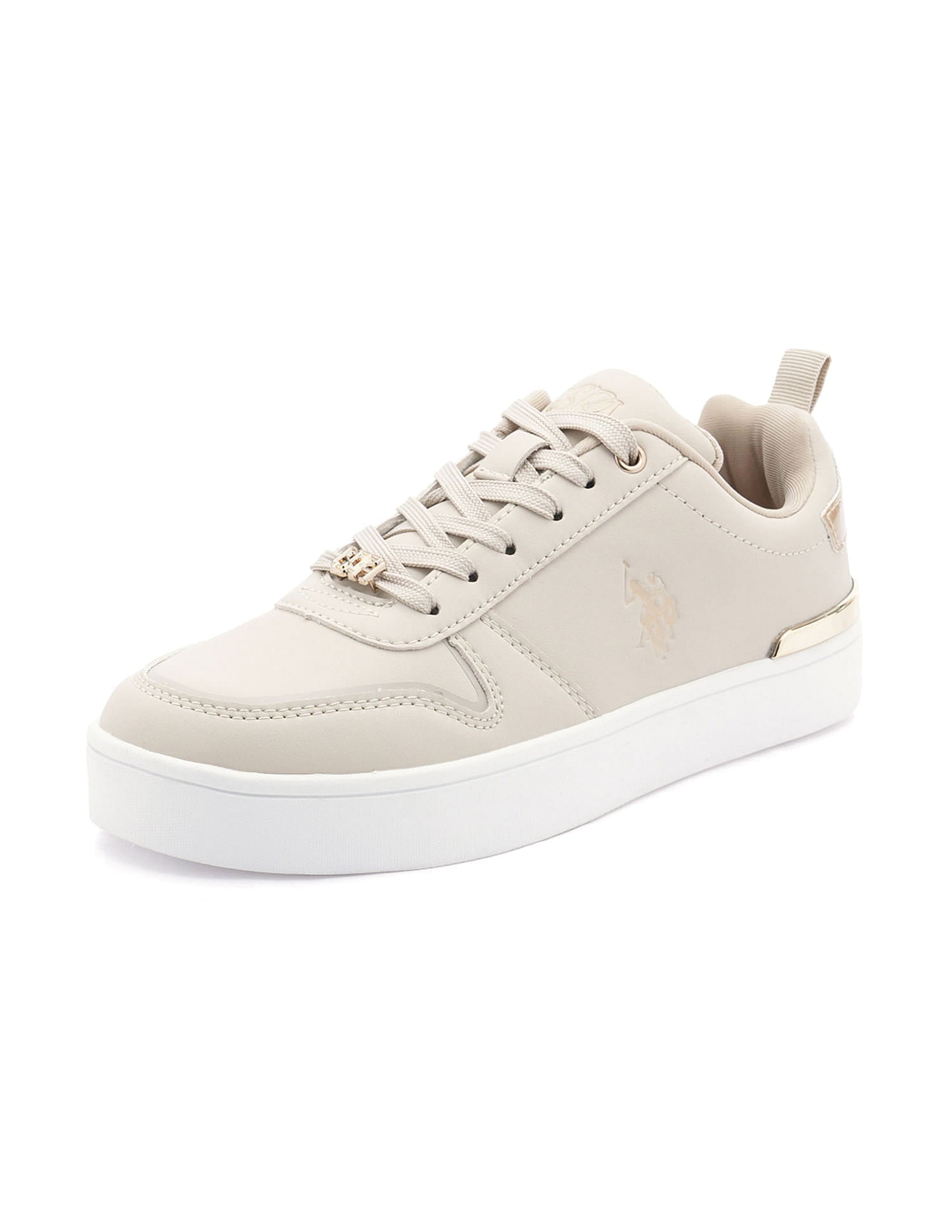 Round Toe Logo Aya 2.0 Sneakers Beige - U.S. Polo Assn. India | Large
