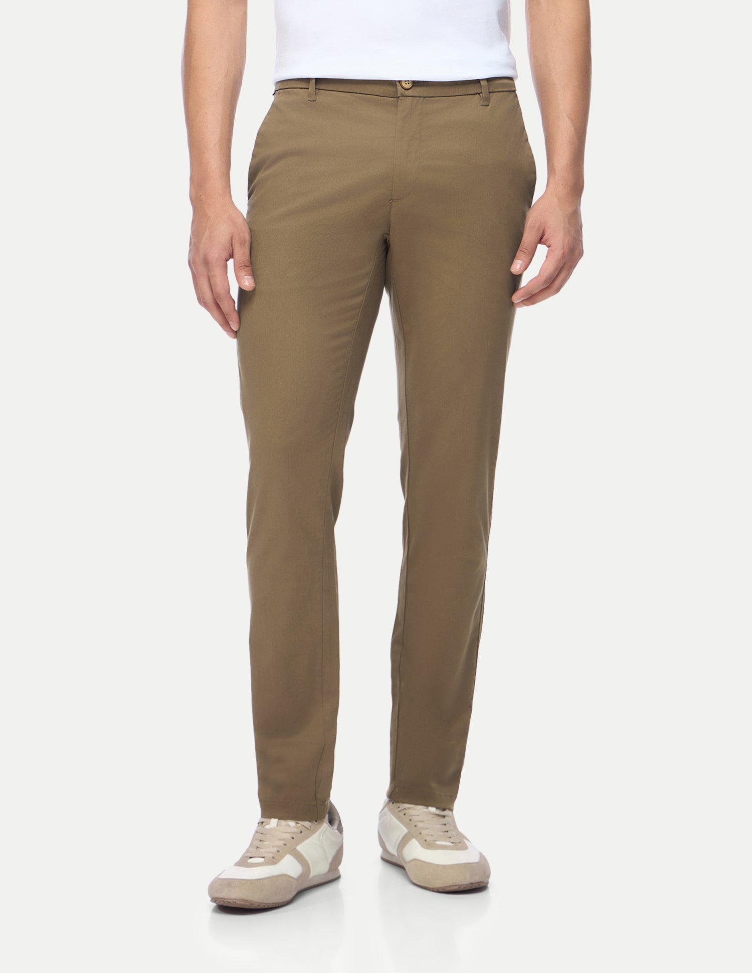 Austin Trim Regular Fit Twill Trousers Dark Khaki - U.S. Polo Assn. India | Large