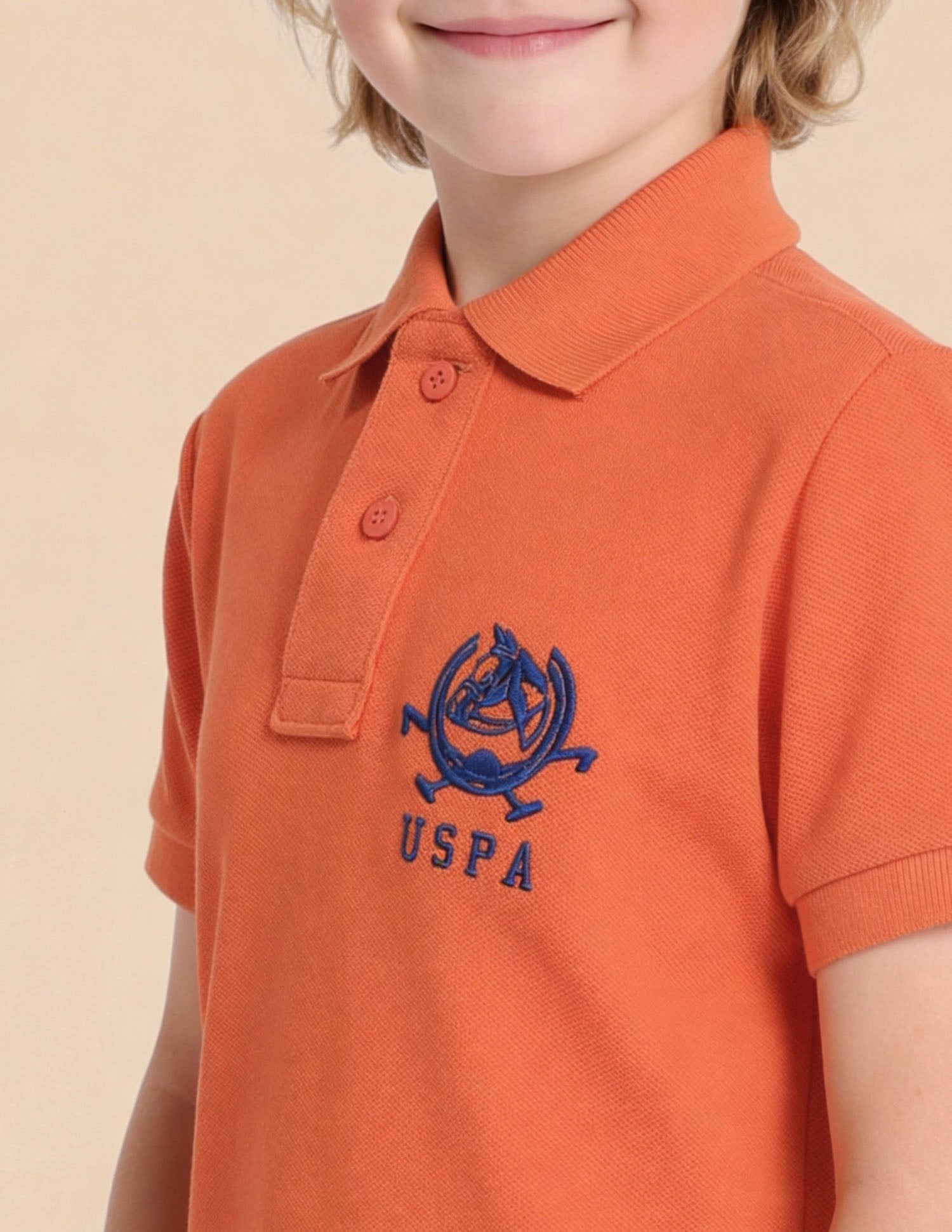 Boys Pure Cotton Polo Shirt Orange - U.S. Polo Assn. India | Large