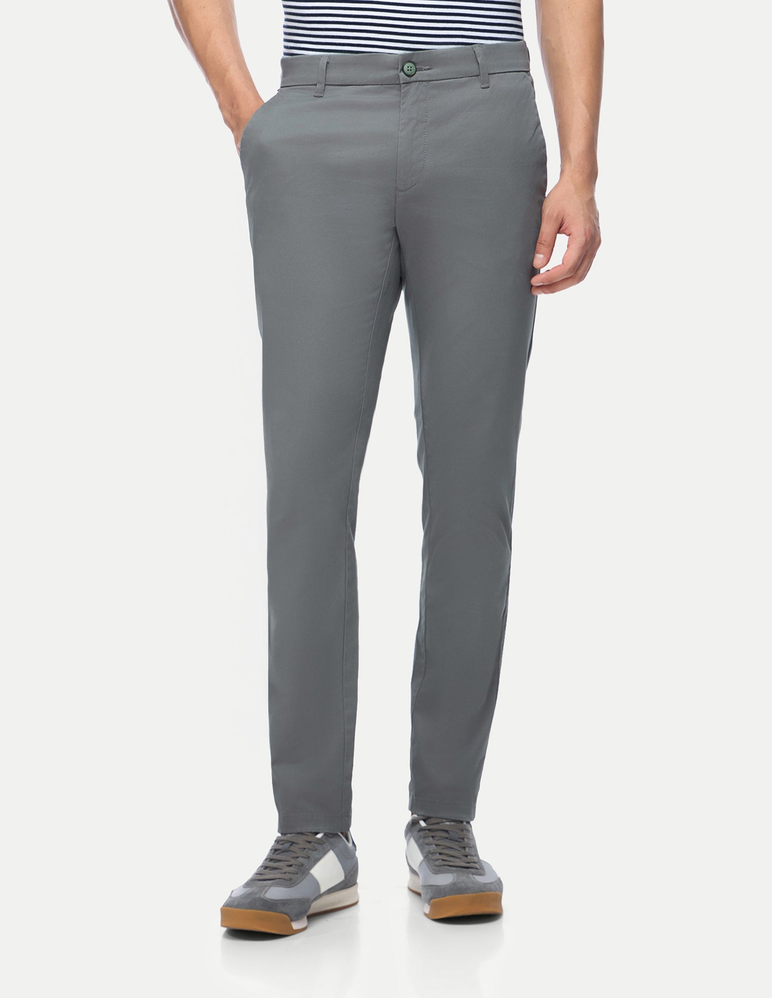 Austin Trim Regular Fit Twill Trousers Dark Grey - U.S. Polo Assn. India | Large