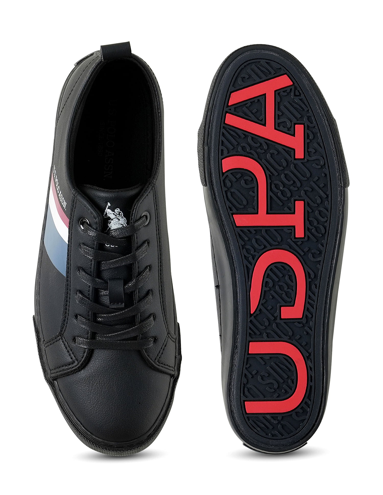 Men Brand Stripe Martinez 3.0 Sneakers Black - U.S. Polo Assn. India | Large