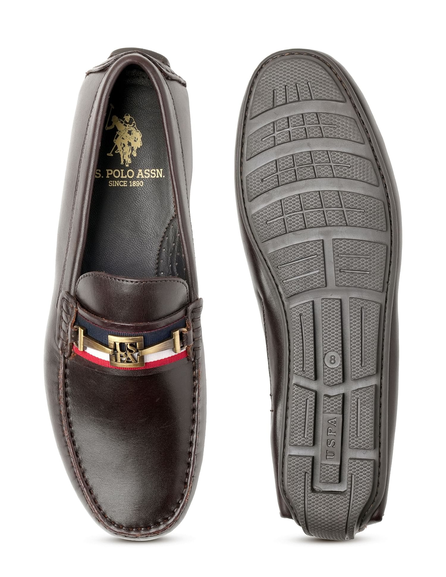 Men Patra Solid Loafers Brown - U.S. Polo Assn. India | Large