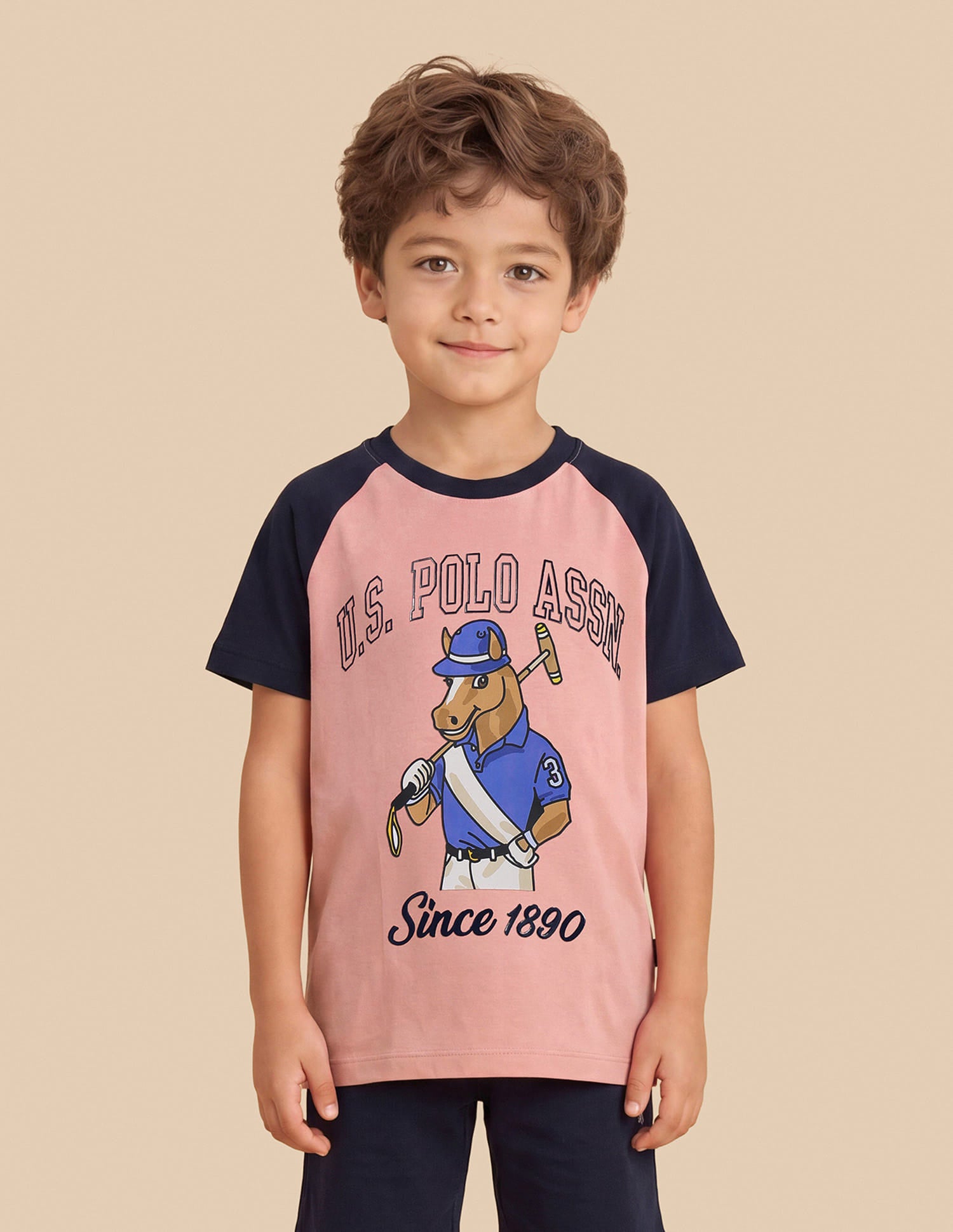 Graphic Printed Regular Fit T-Shirt Peach - U.S. Polo Assn. India | Large