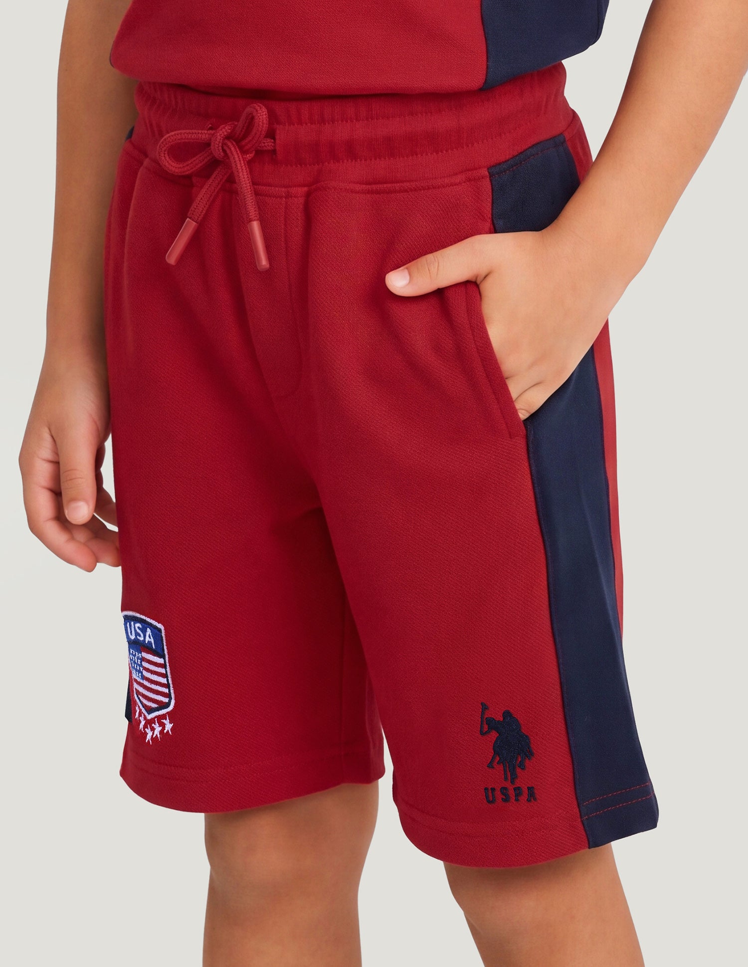 Mid Rise Solid Shorts Red - U.S. Polo Assn. India | Large