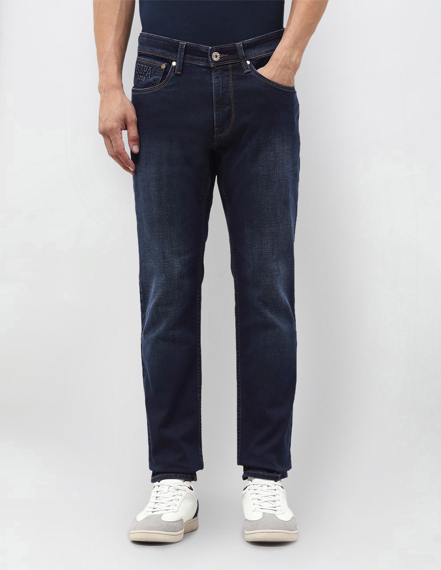 Brandon Slim Tapered Fit Blue Jeans Dark Blue - U.S. POLO ASSN. | Large