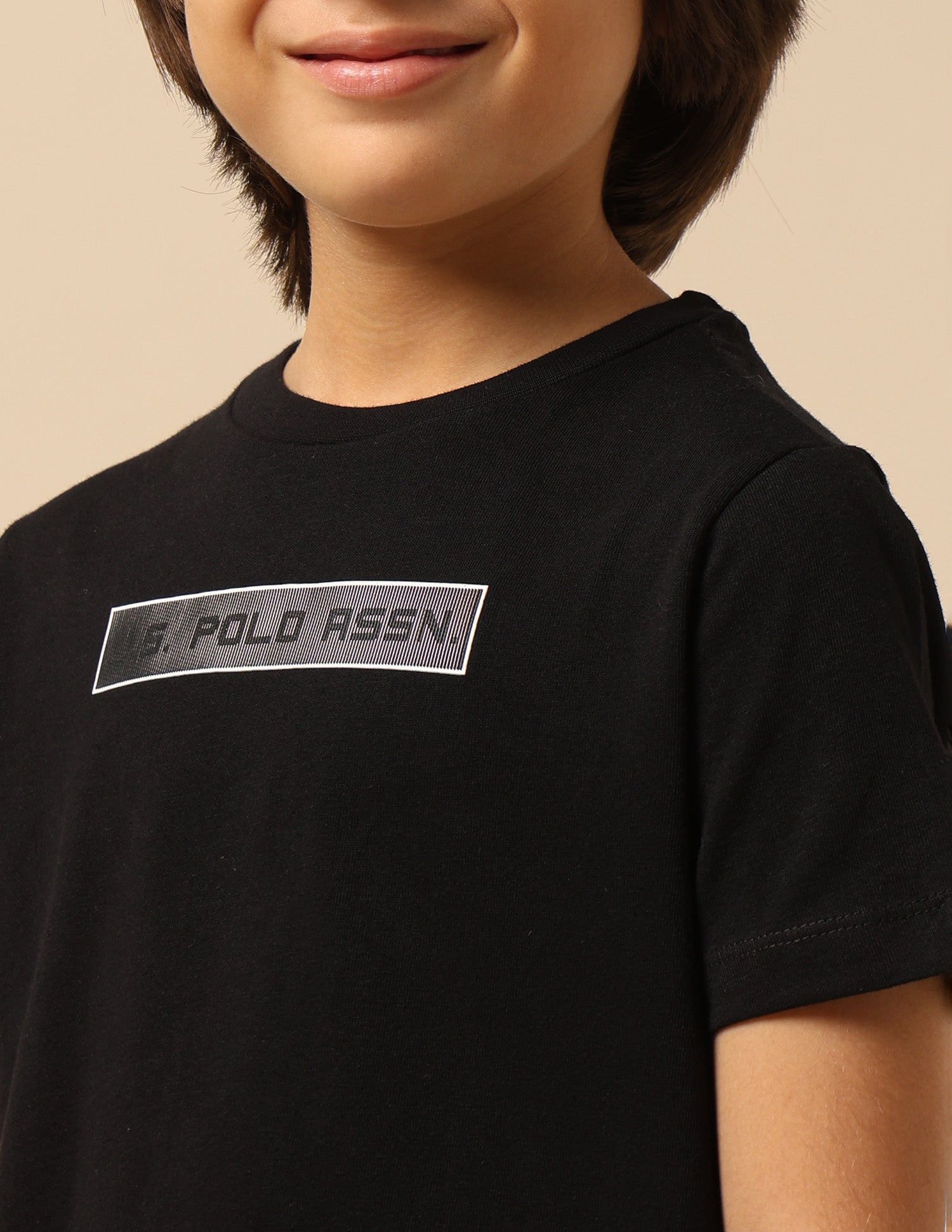 Boys Solid Regular Fit T-Shirt Black - U.S. POLO ASSN. | Large