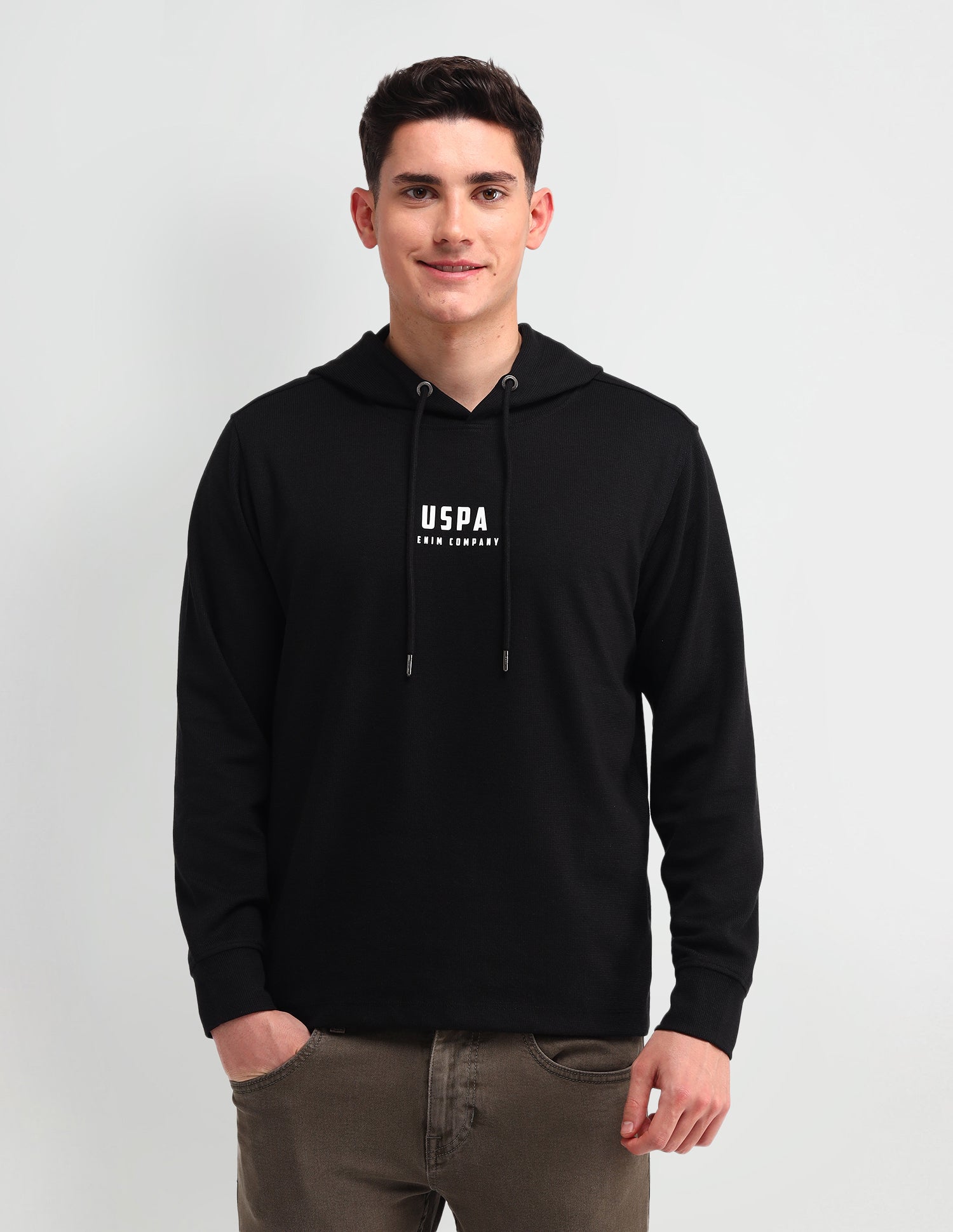 Brand Printed Muscle Fit T-Shirt Black - U.S. Polo Assn. India | Large