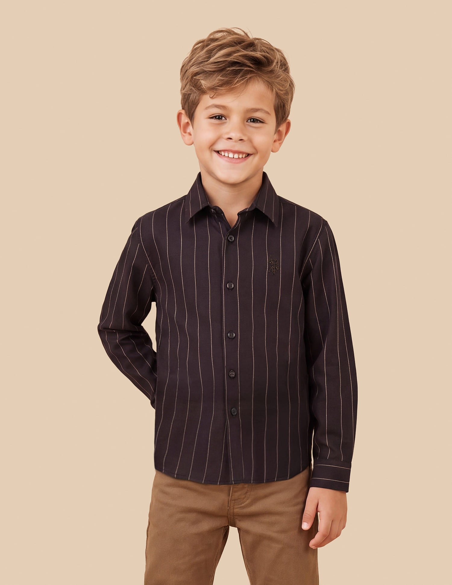 Vertical Striped Regular Fit Shirt Purple - U.S. Polo Assn. India | Large