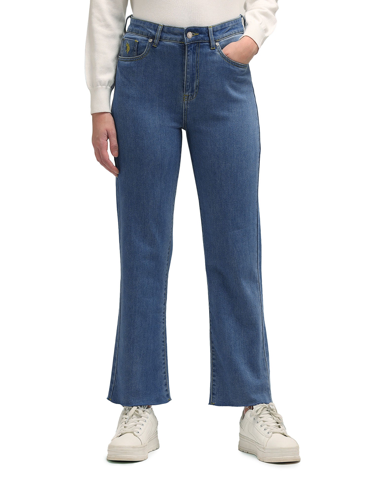 High Rise Straight Fit Jeans Blue - U.S. POLO ASSN. | Large