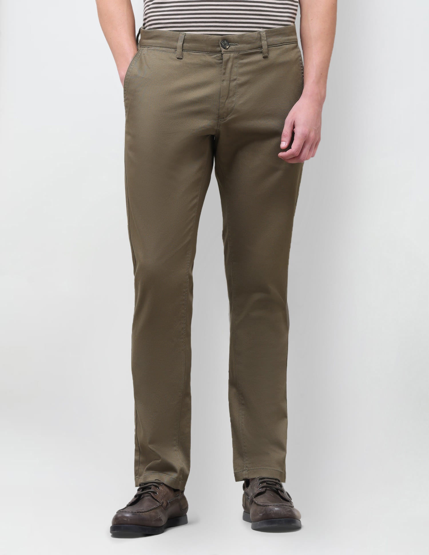 Solid Denver Slim Fit Trouser Green - U.S. Polo Assn. India | Large