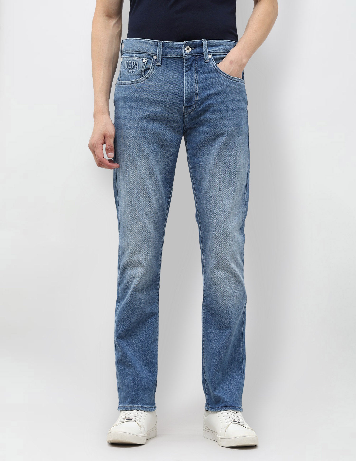 Harold Slim Straight Fit Blue Jeans Blue - U.S. POLO ASSN. | Large