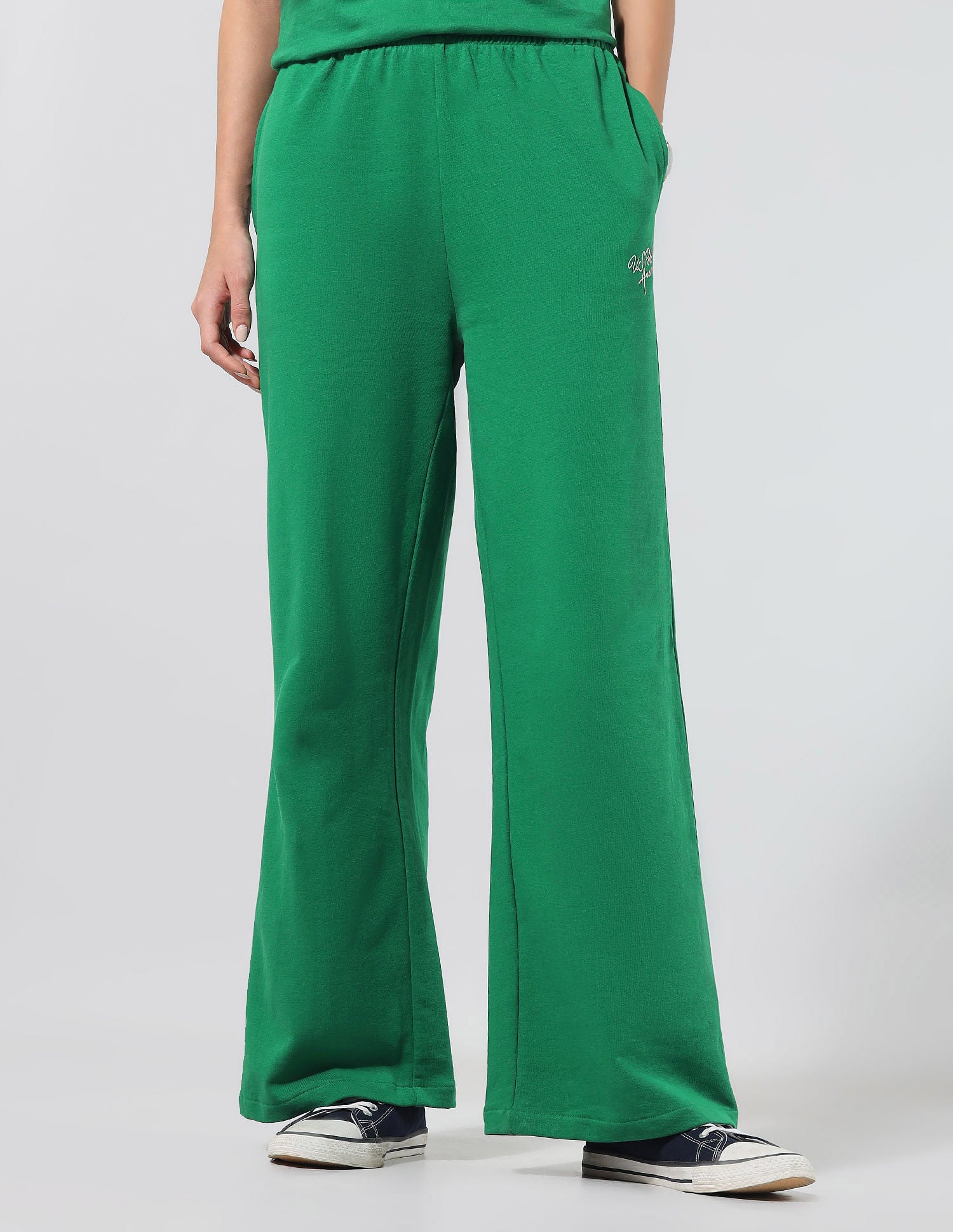 Wide Leg Fit Lounge Trousers Bright Green - U.S. POLO ASSN. | Large